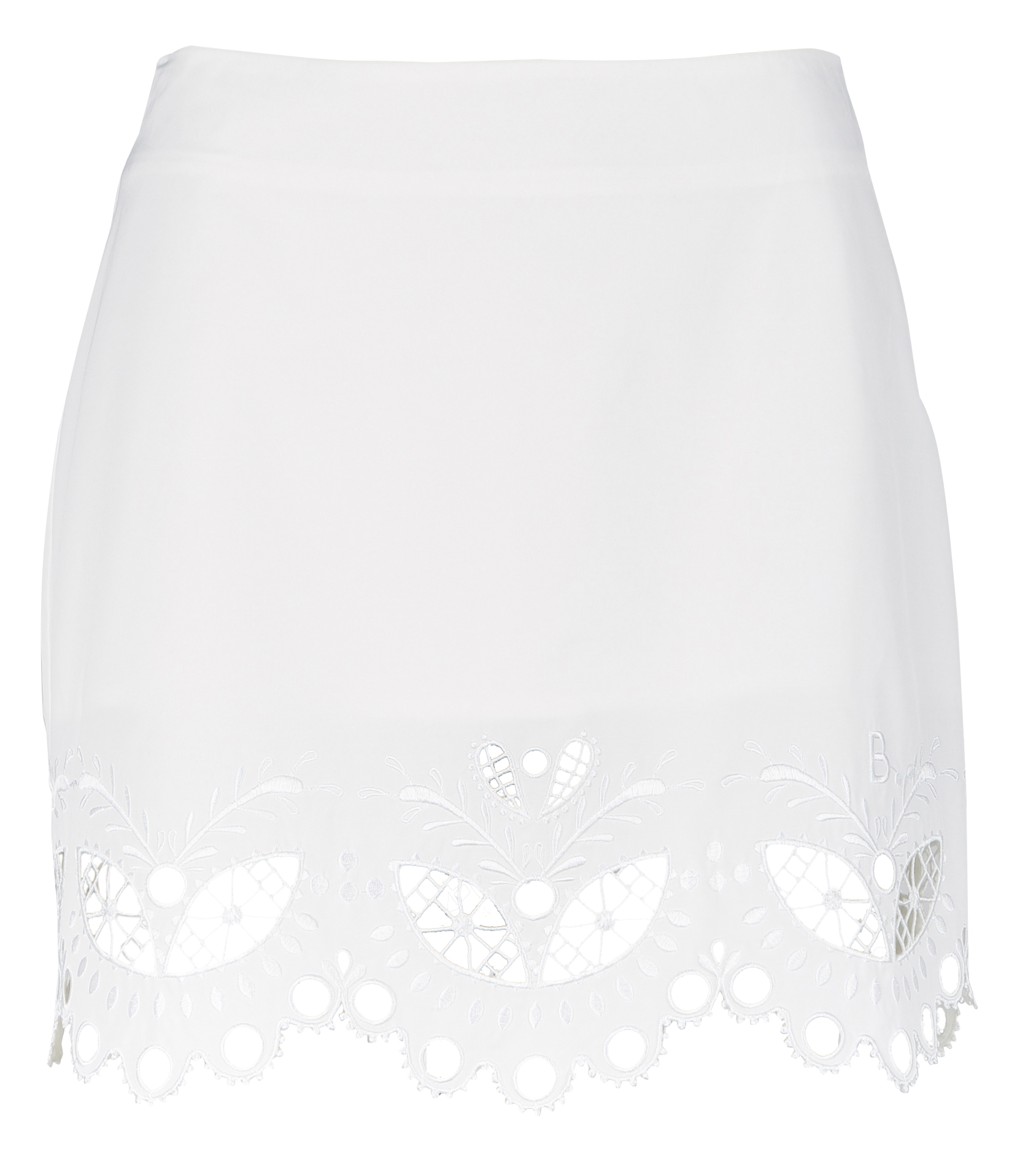 Gonna corta con ricamo punto inglese Bianco Berenice Donna