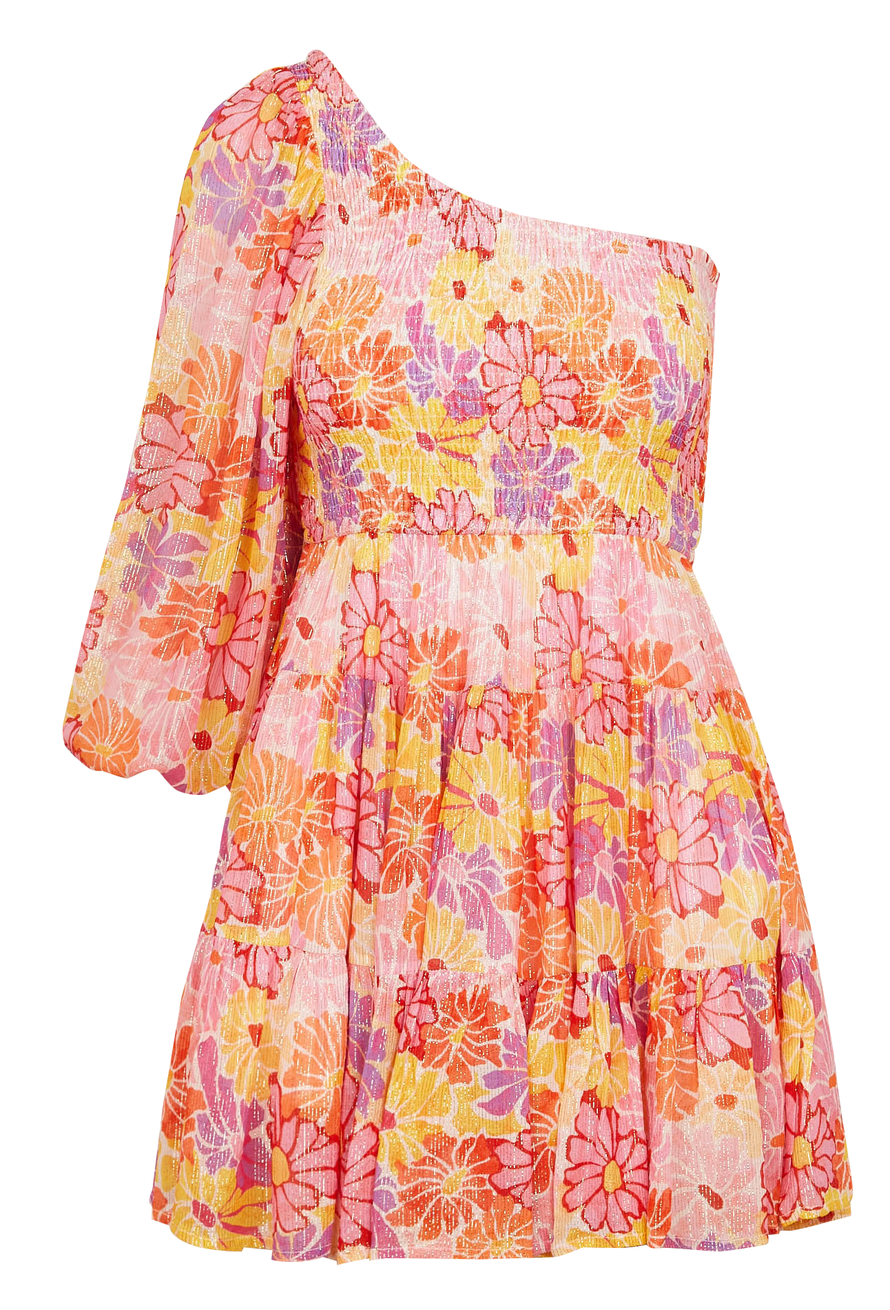 Robe courte asymétrique imprimée SUNDRESS Multicolore