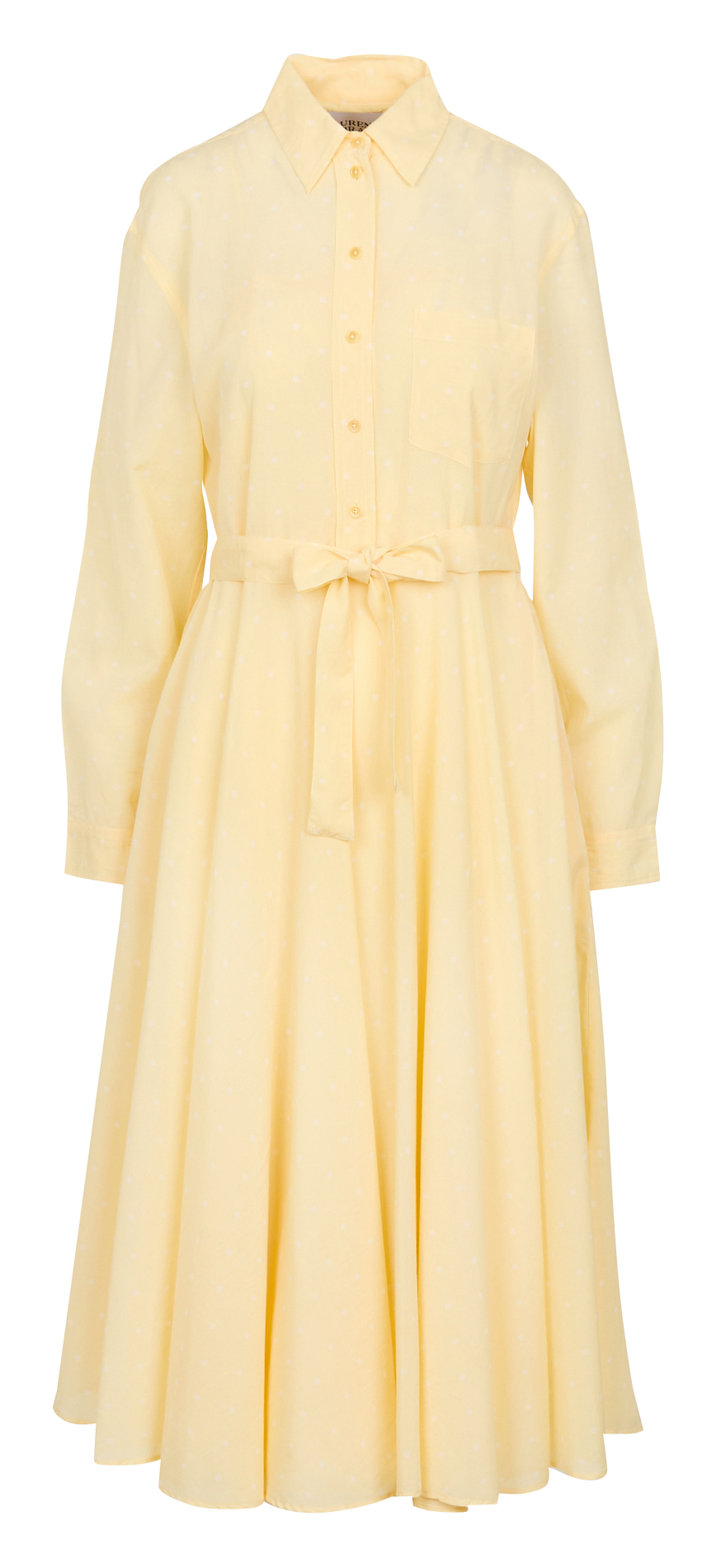 Hemd-Kleid aus Baumwollvoile LAURENCE BRAS Gelb