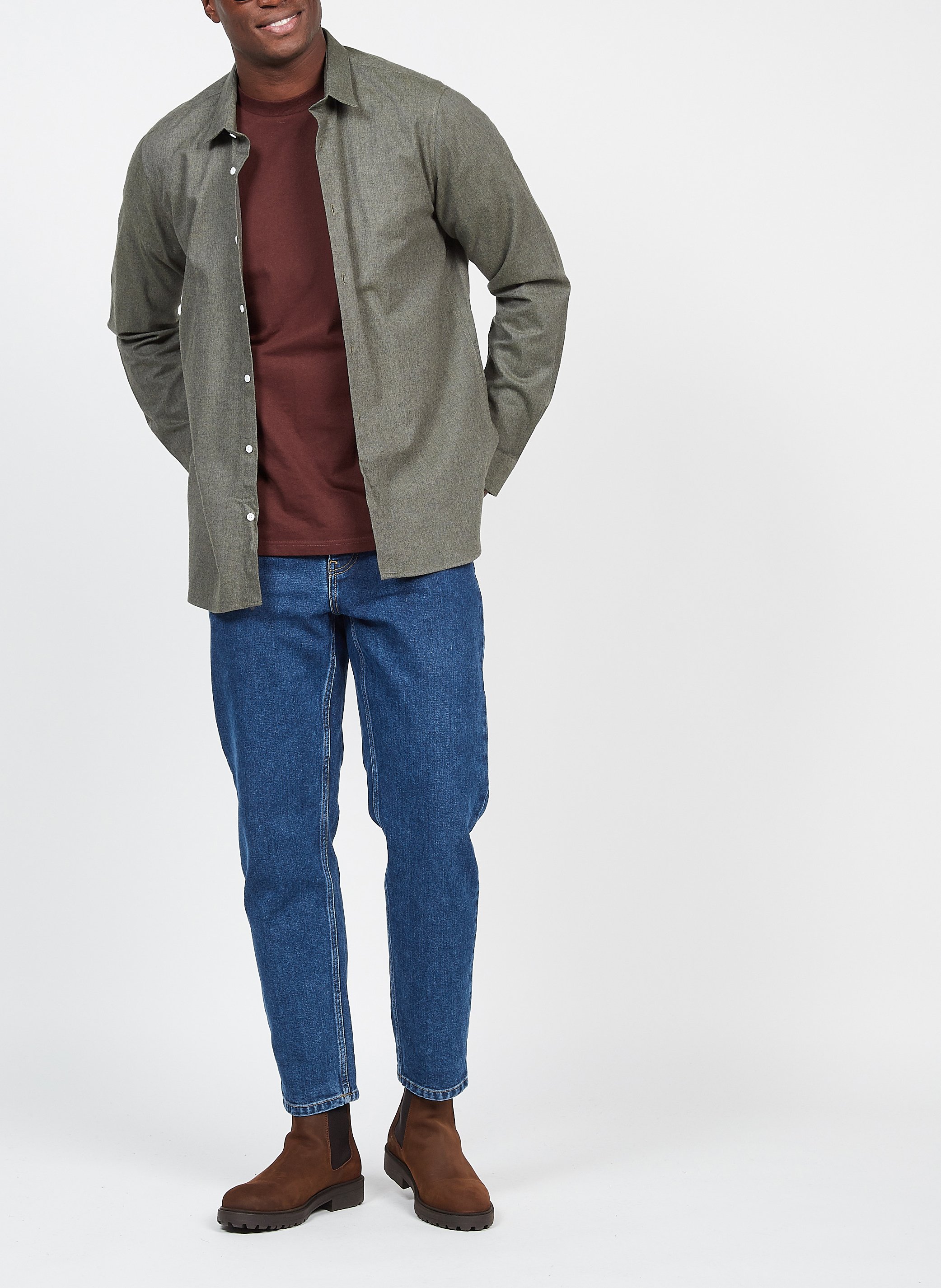 Slim-fit cotton shirt with classic collar ATELIER PRIVE Green