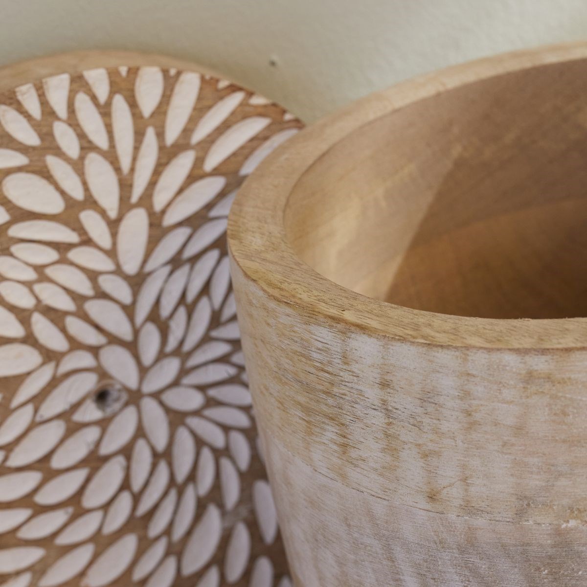 Set of 2 wooden boxes FACTORY Beige