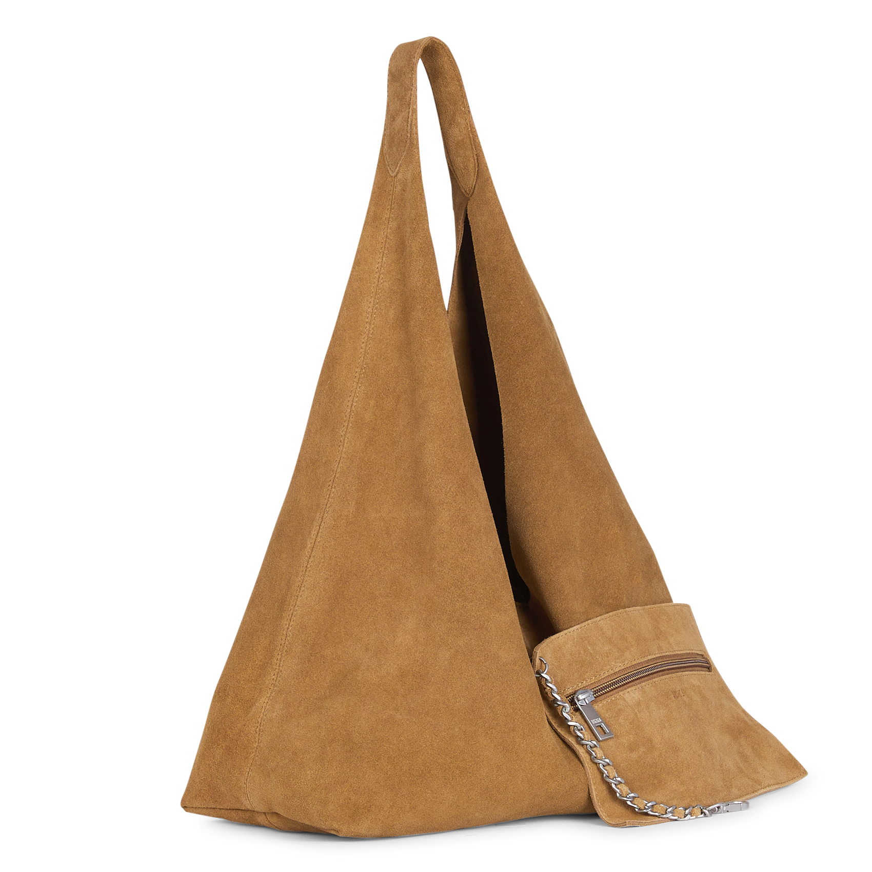 Effen, leren handtas IKKS Bruin