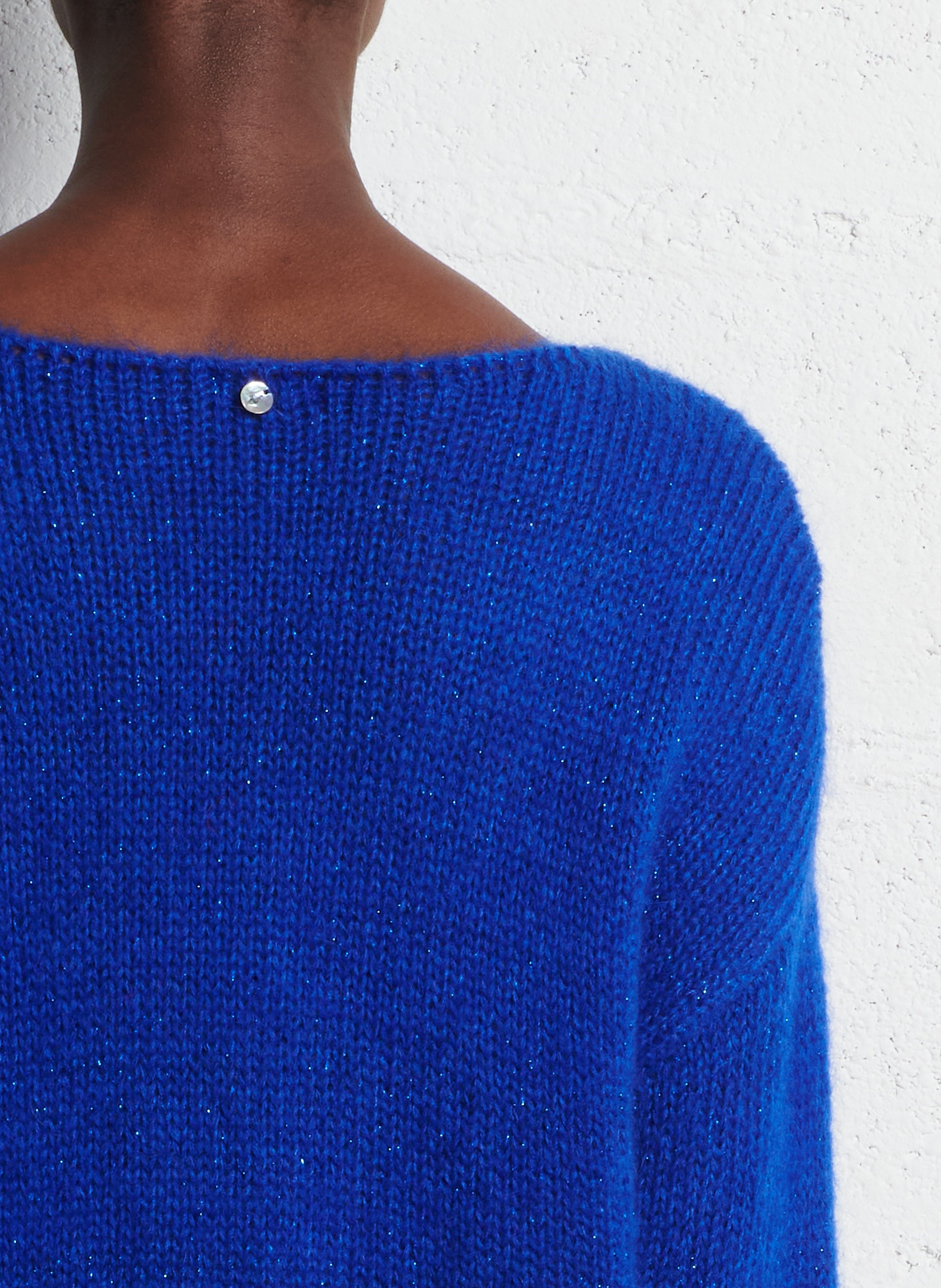 Oversized trui met boothals  ONE STEP Blauw