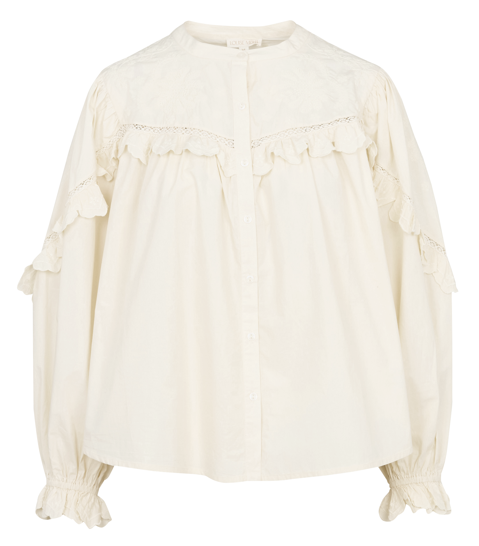 Round-neck cotton blouse LOUISE MISHA Beige