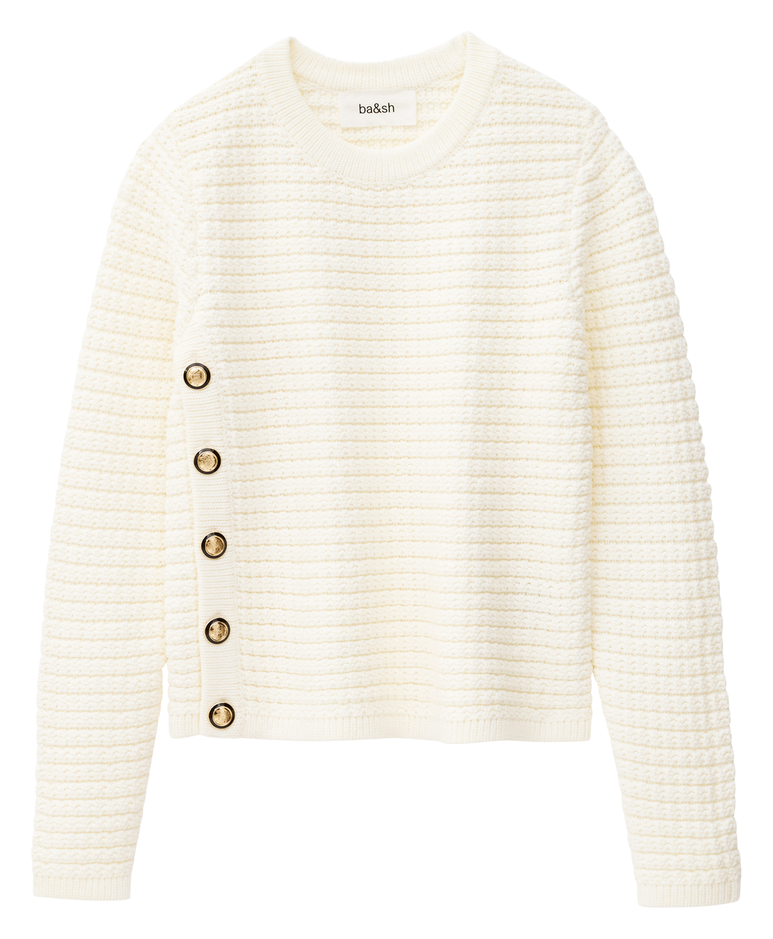 Rechte trui met ronde hals - katoenblend BA&SH Beige