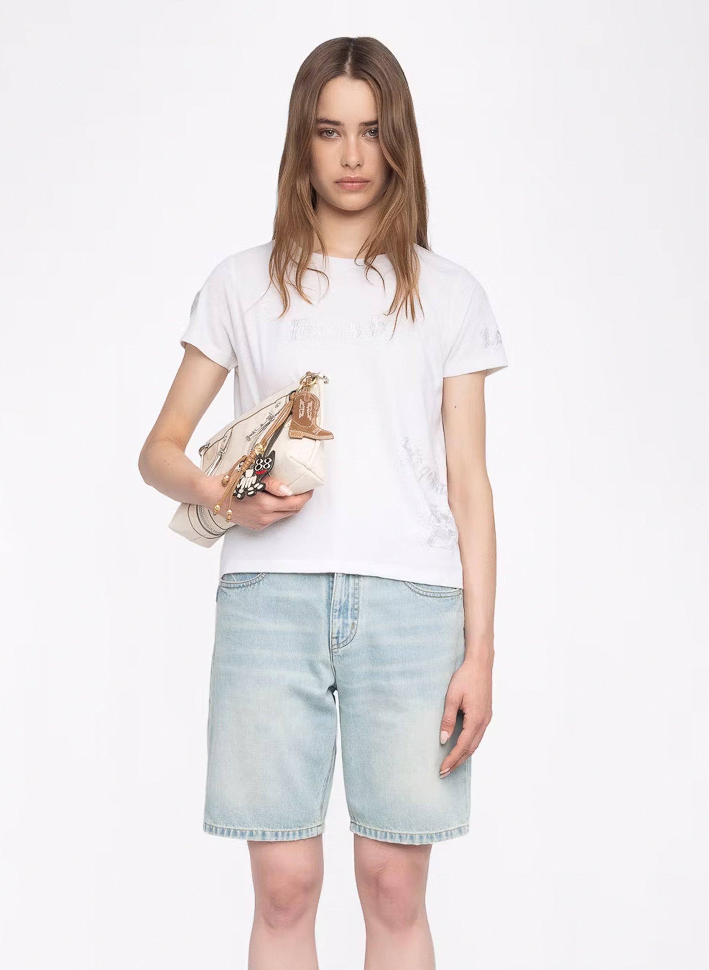 Round-neck diamanté T-shirt ZADIG&VOLTAIRE White