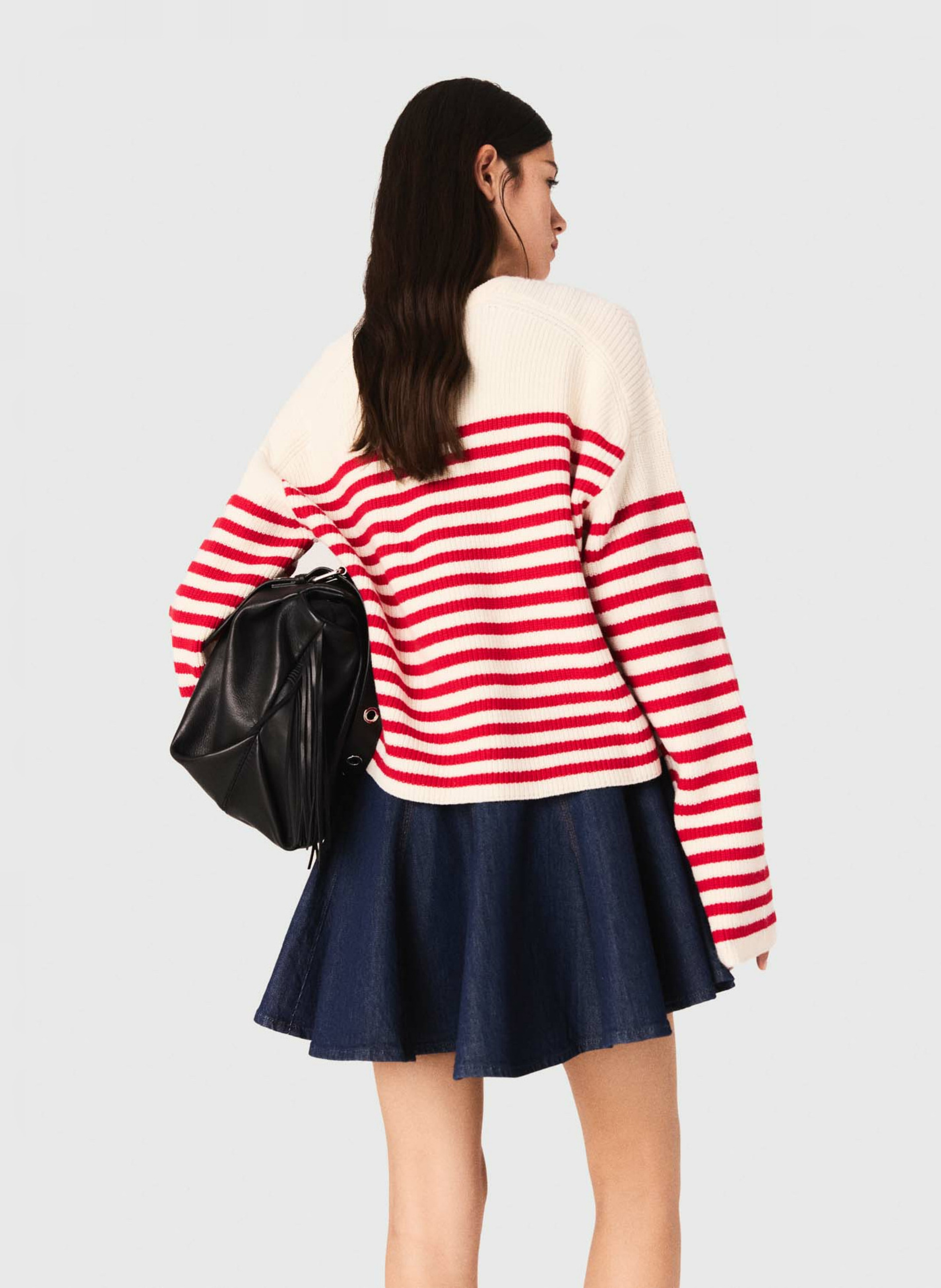 Sweat col rond en laine mélangée MAJE Beige