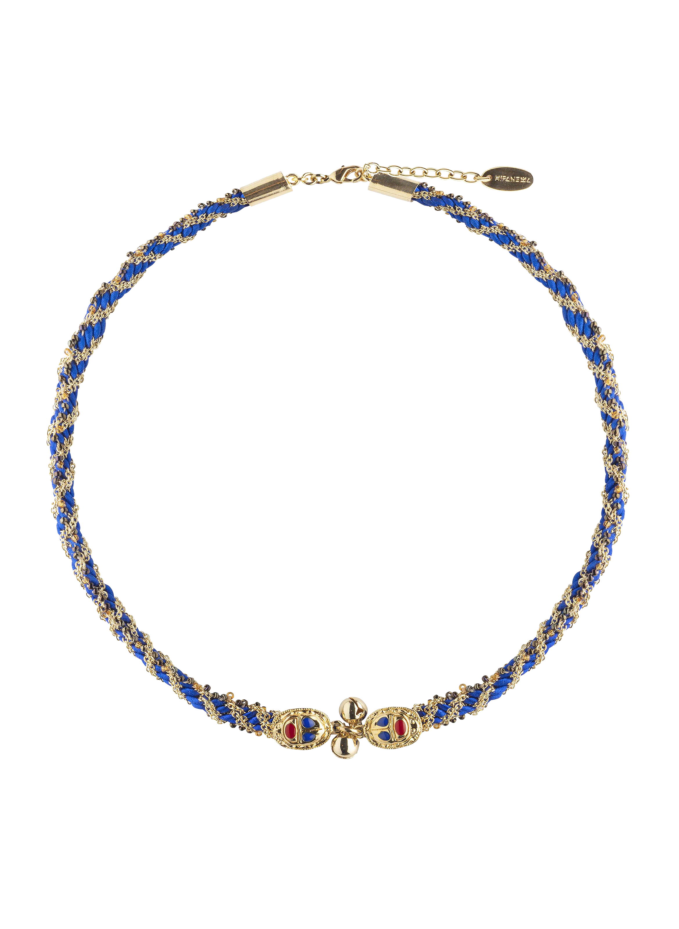 Twisted chain and glass bead necklace HIPANEMA Blue