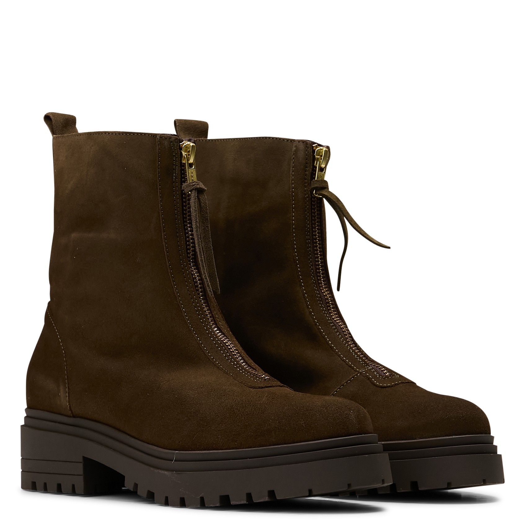 Bottines en cuir BENSIMON Kaki