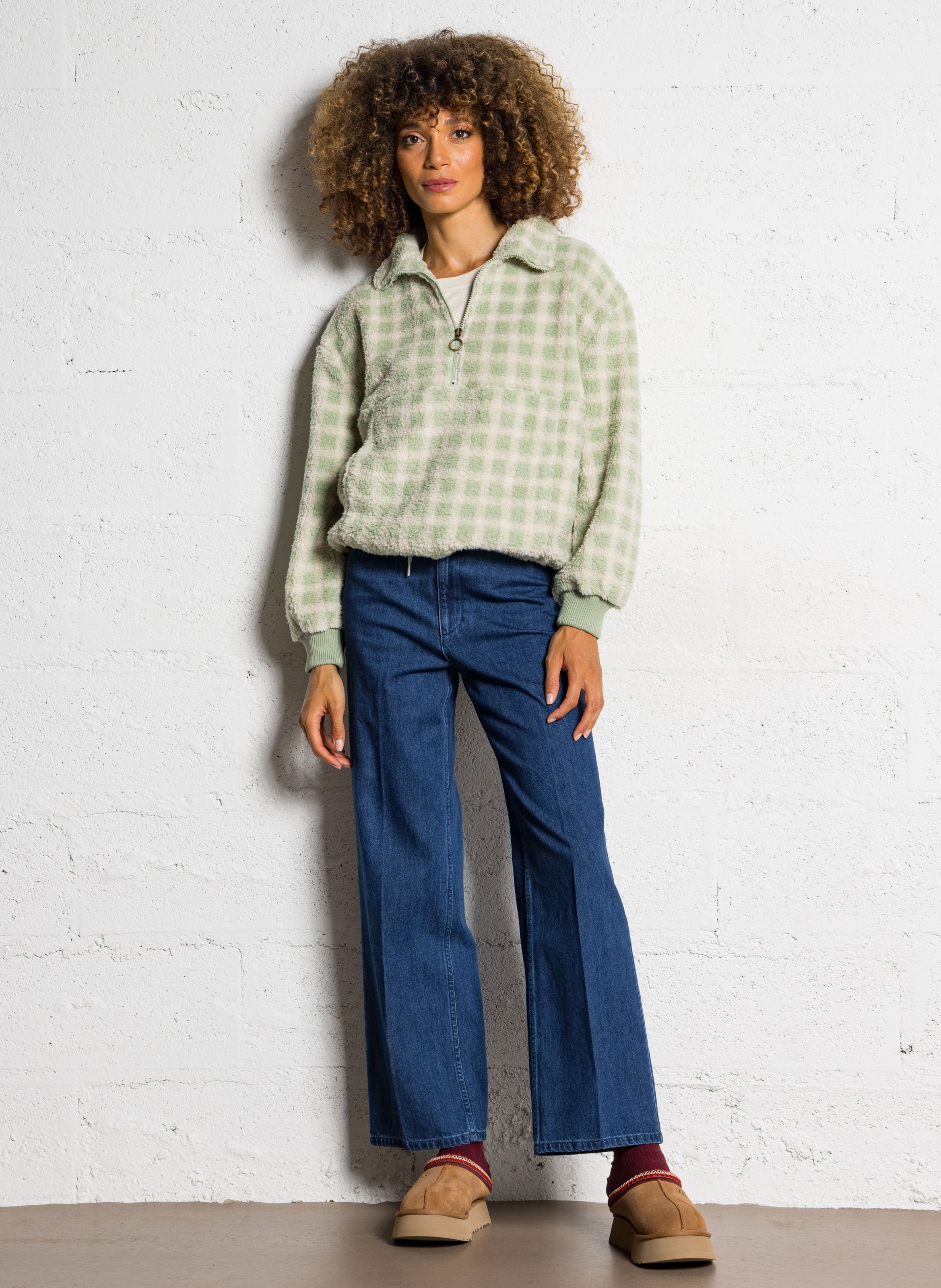 Sweat oversize col montant à imprimé BILLABONG Vert