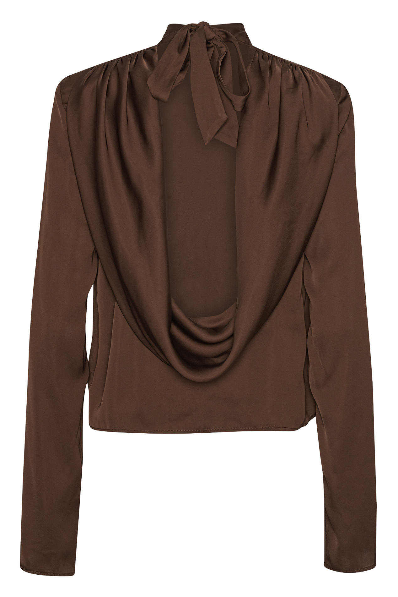 High-necked straight top made of recycled fibers ROTATE Brown