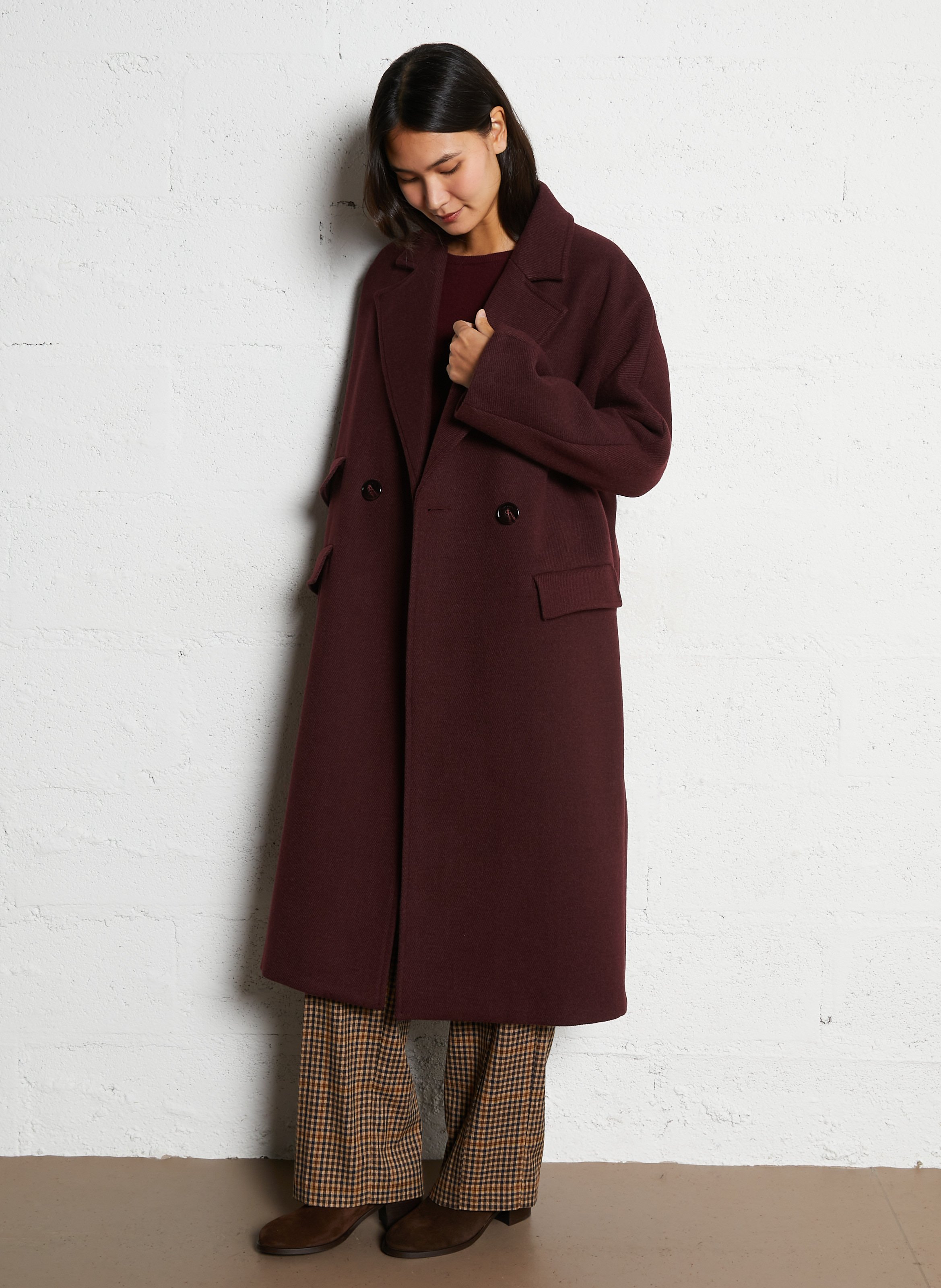 Manteau col tailleur  IMPERIAL Rouge