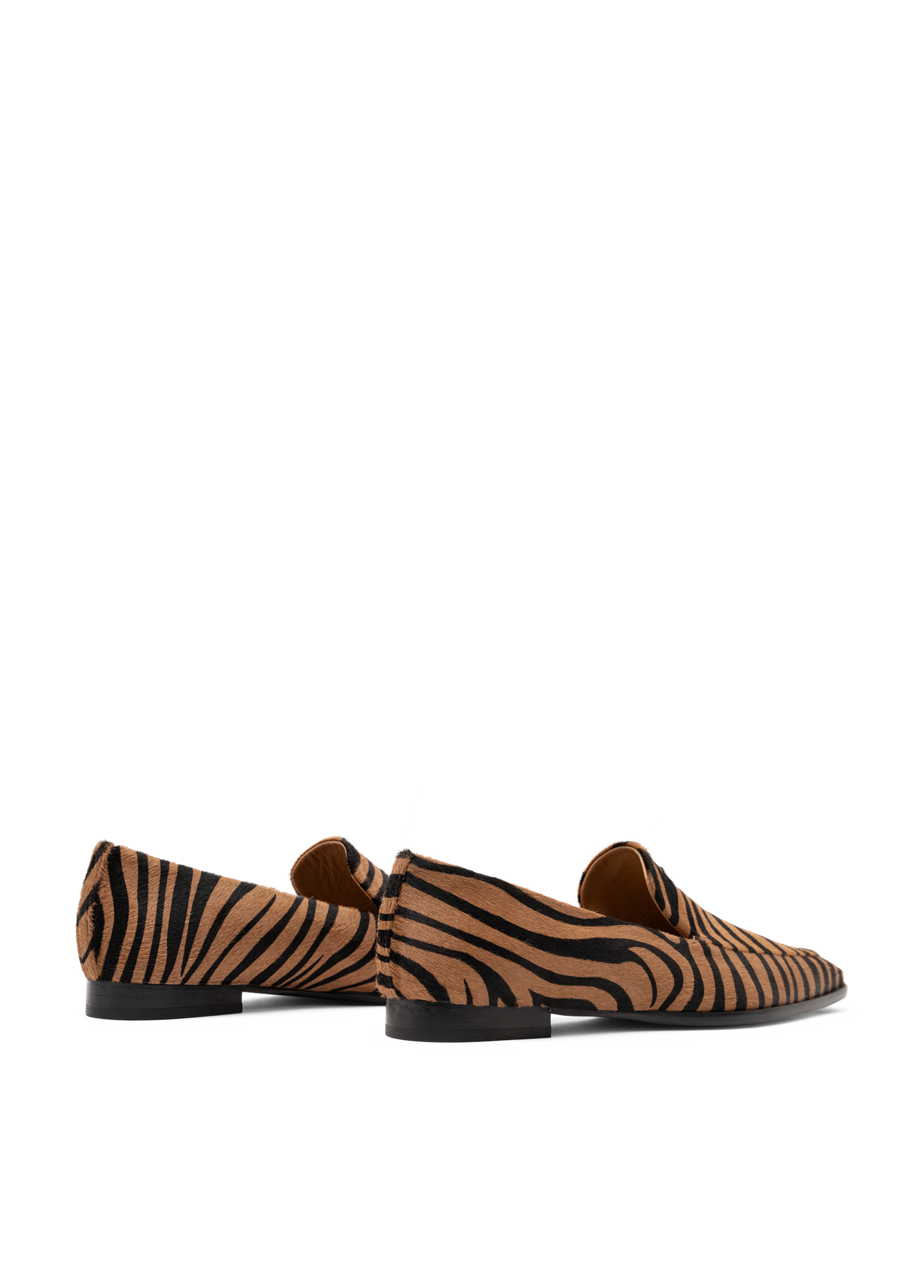 Zebra pony hair moccasins PARALLELE PARIS White