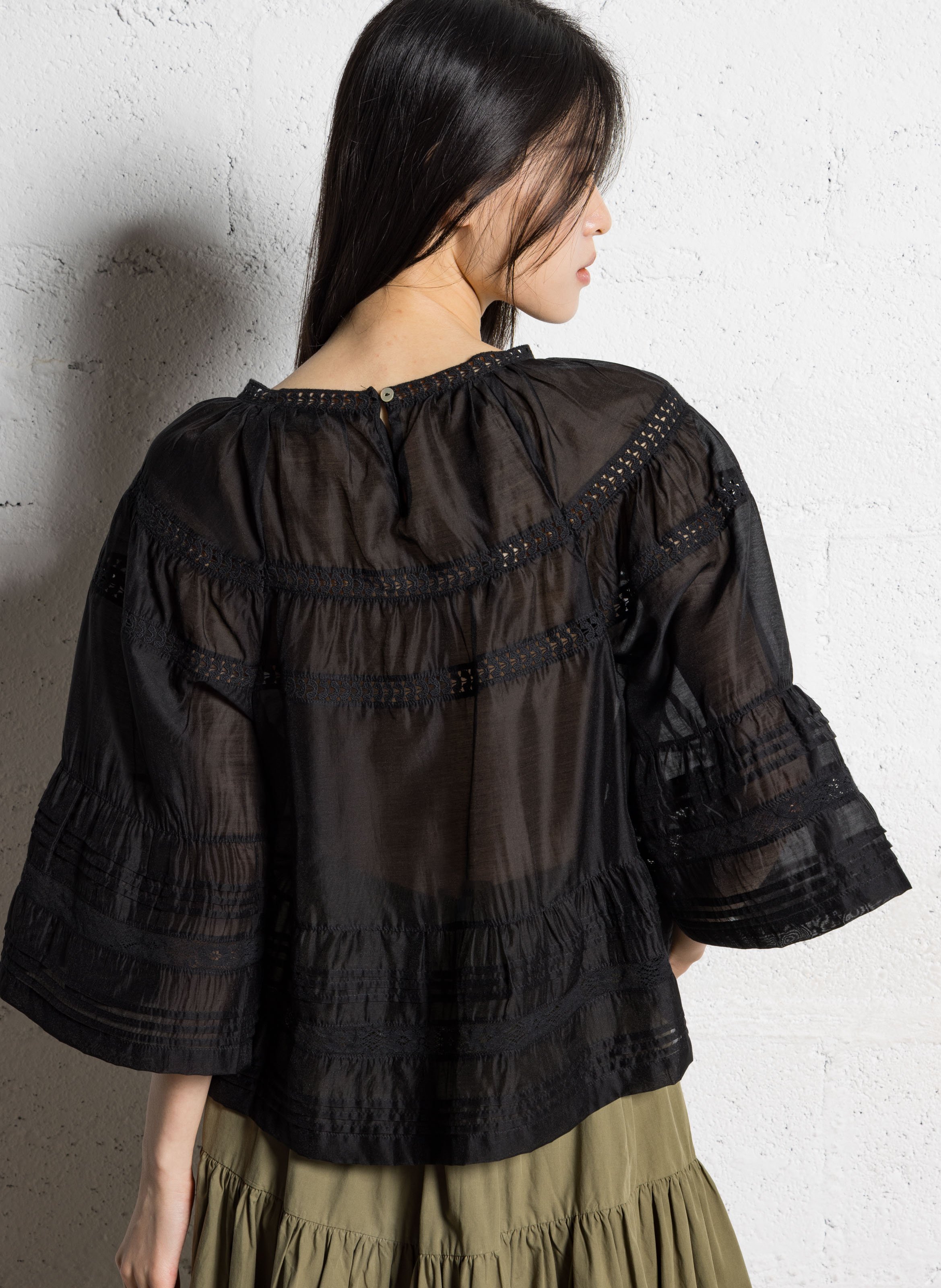 Weites Baumwoll-T-Shirt JC SOPHIE Schwarz