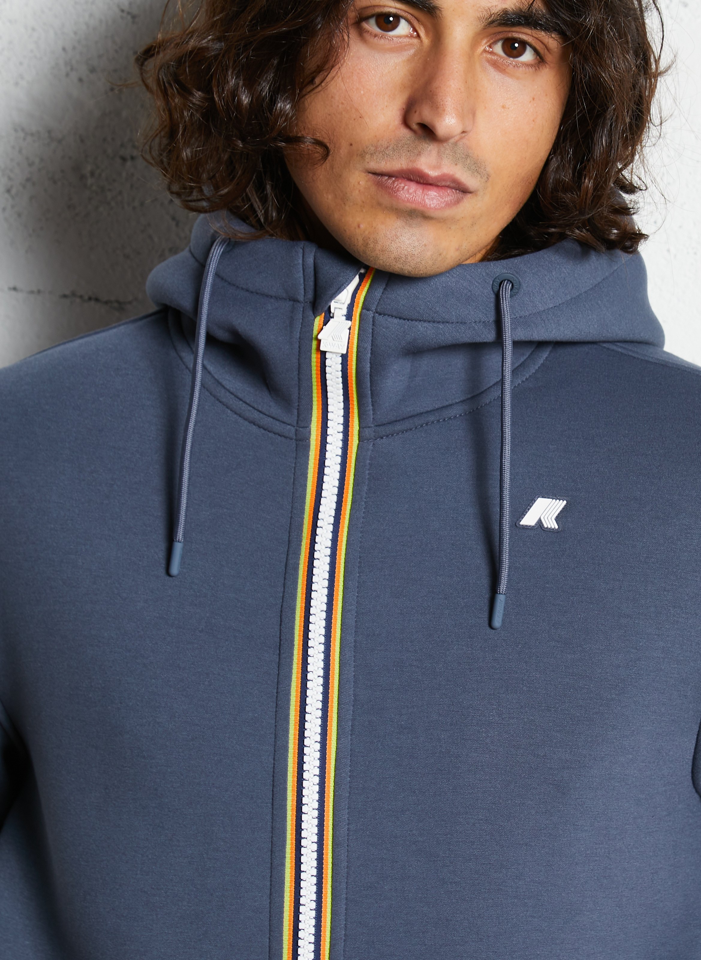 Sweat ample zippé à capuche K-WAY Bleu