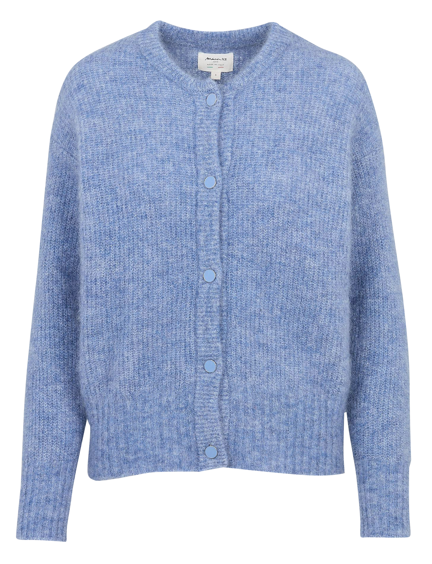 Straight mohair-blend round-neck cardigan MAISON 123 Plums