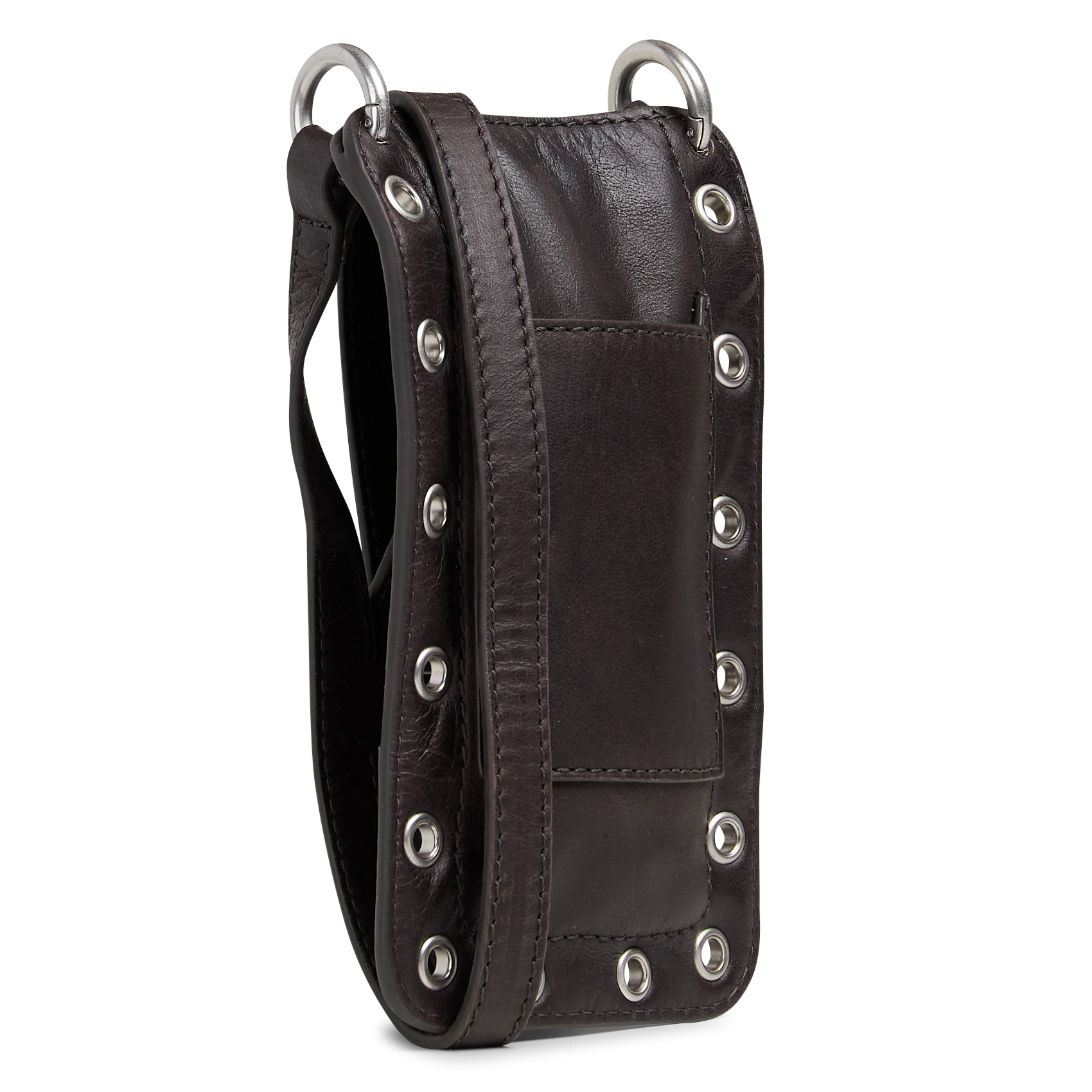 Leather flap bag with logo IKKS Brown