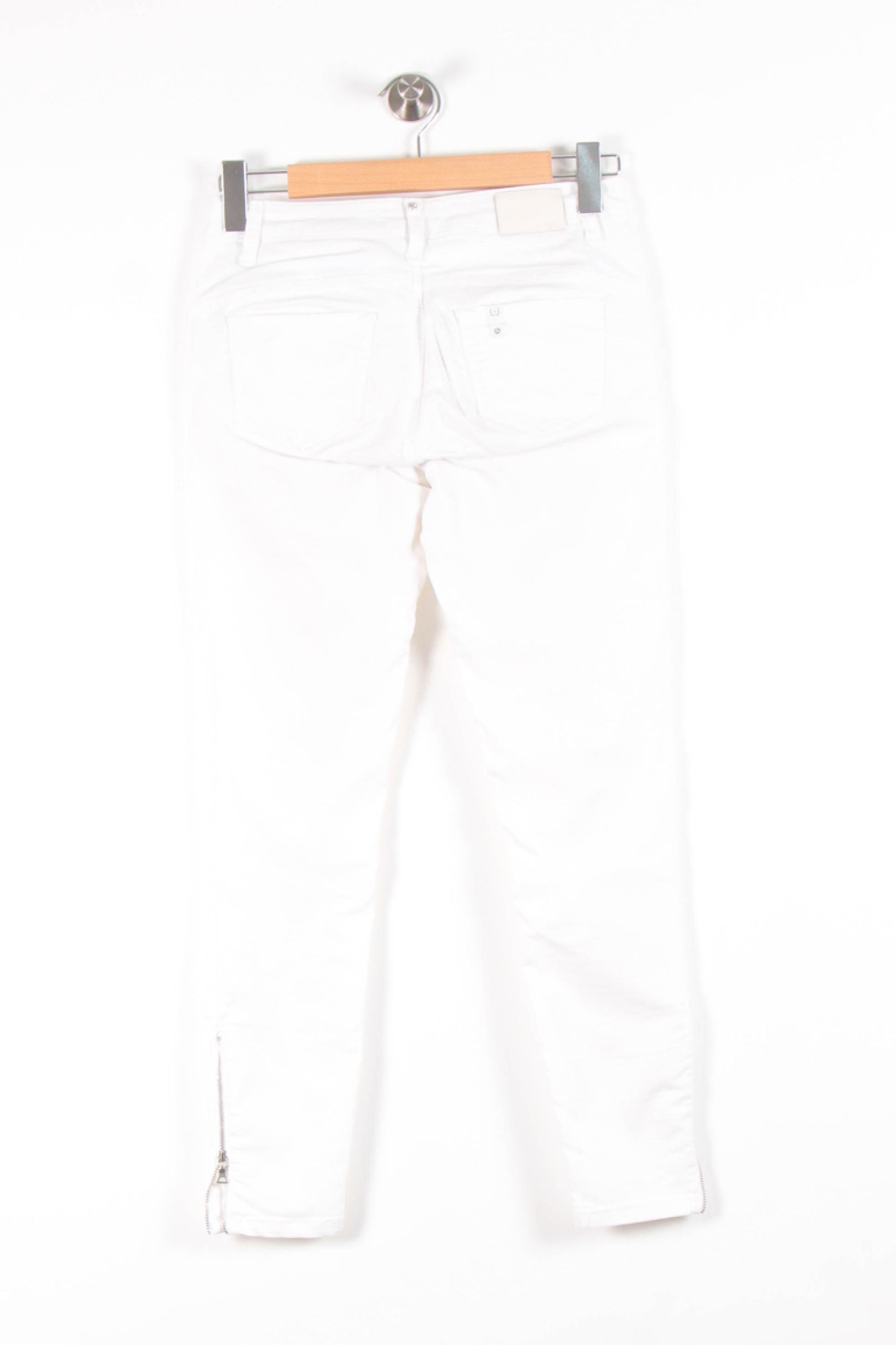 Cropped slim jeans with studs LIU JO - SECONDE MAIN White