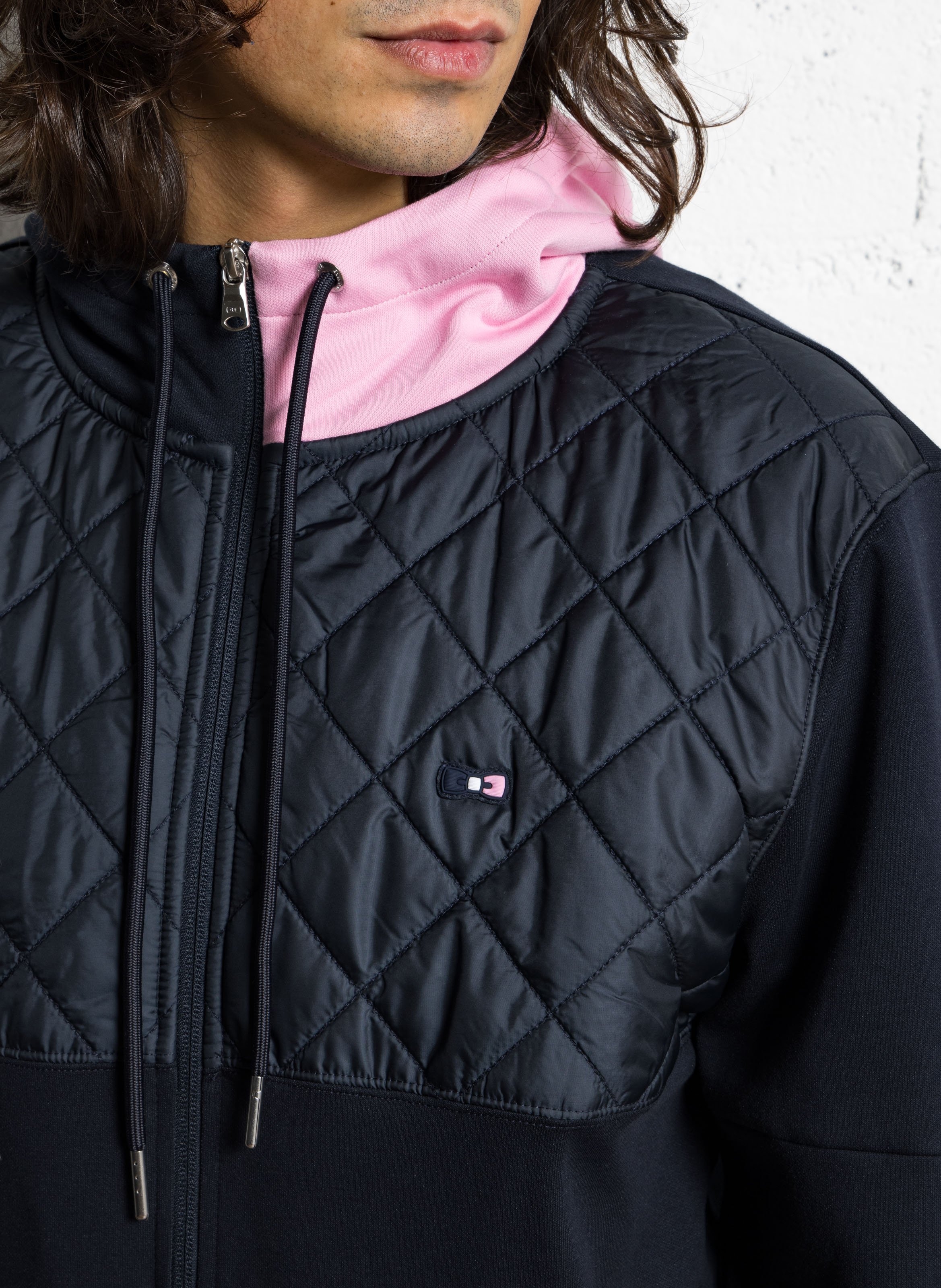 Sweat zippé à capuche en coton mélangé EDEN PARK Rose