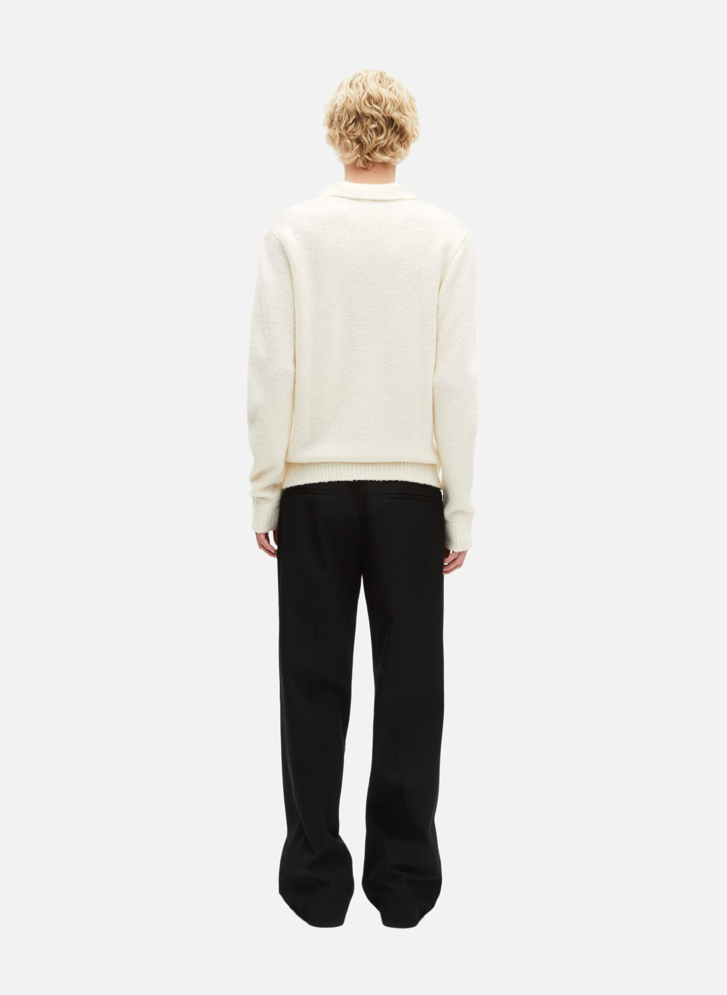 Plain long-sleeved sweater with lace-up neckline THE KOOPLES Beige