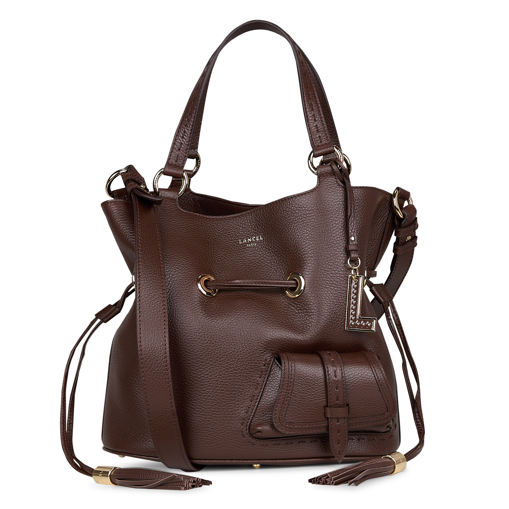 Sac seau en cuir grainé LANCEL