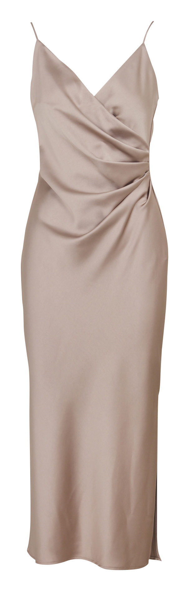 Printed V-neck satin midi dress IMPERIAL Golden