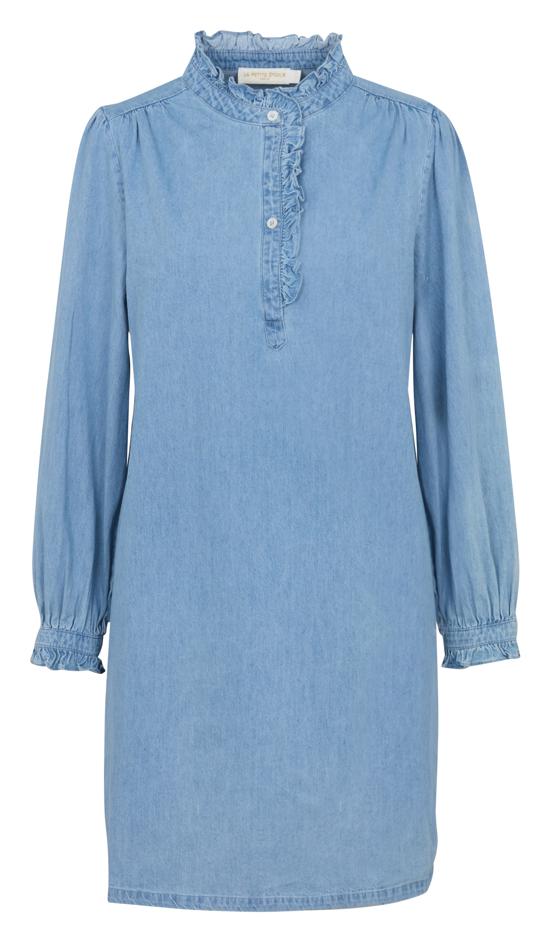 Robe trapèze courte en denim LA PETITE ETOILE Jean Stone