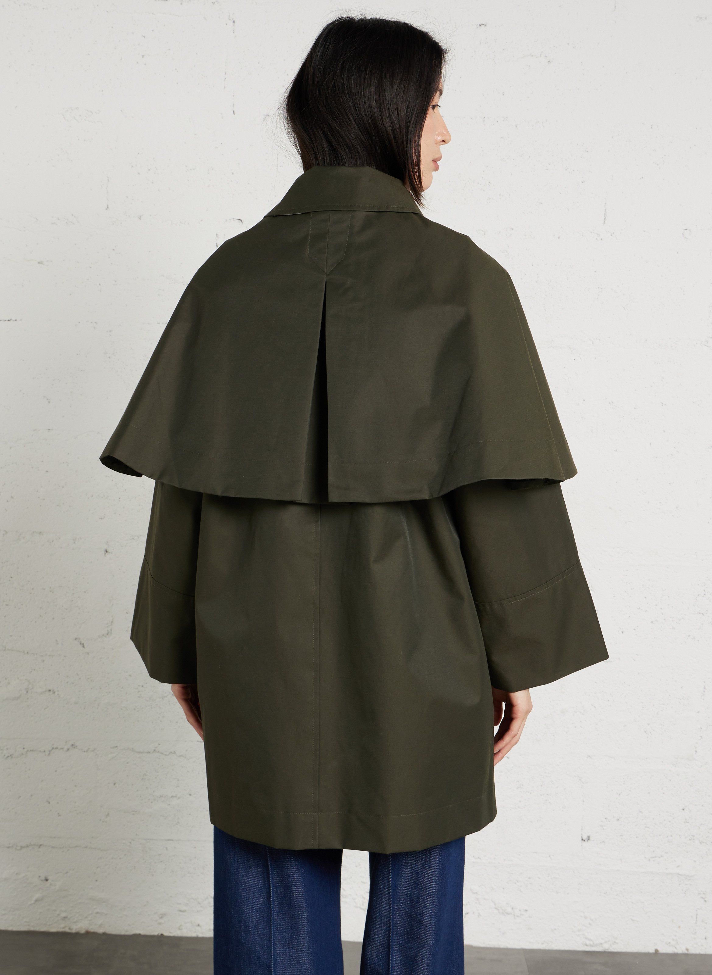 Veste imperméable à cape unie BARBOUR Kaki