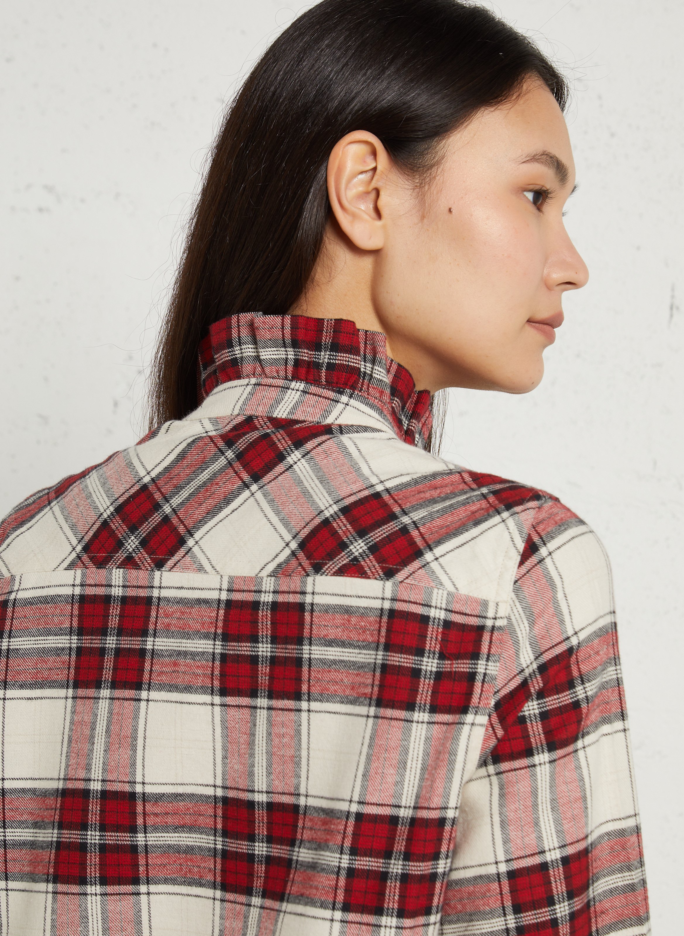 Chemise boutonnée à carreaux MAISON 123 Rouge