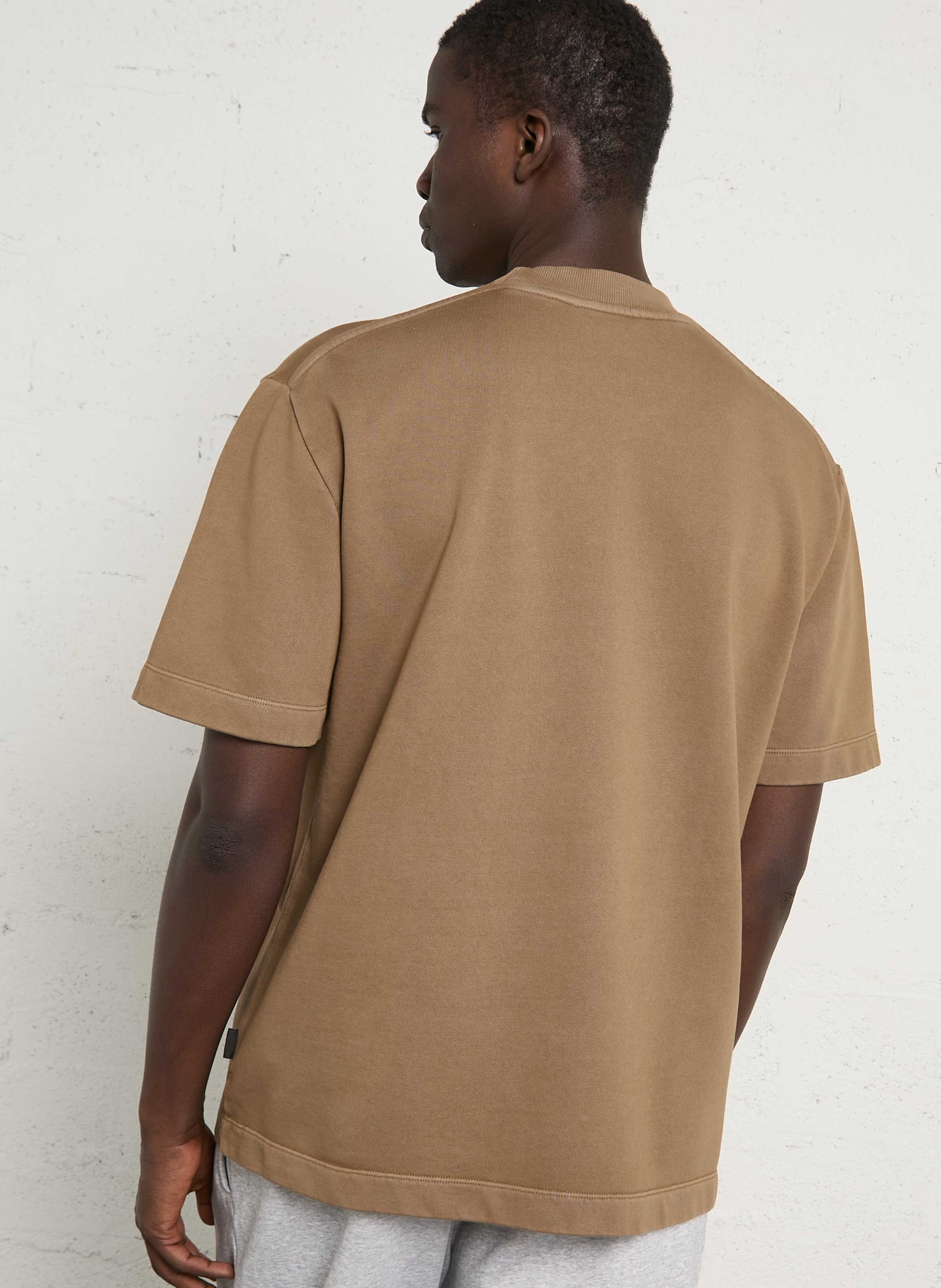 Tee-shirt droit uni en coton MINIMUM Marron