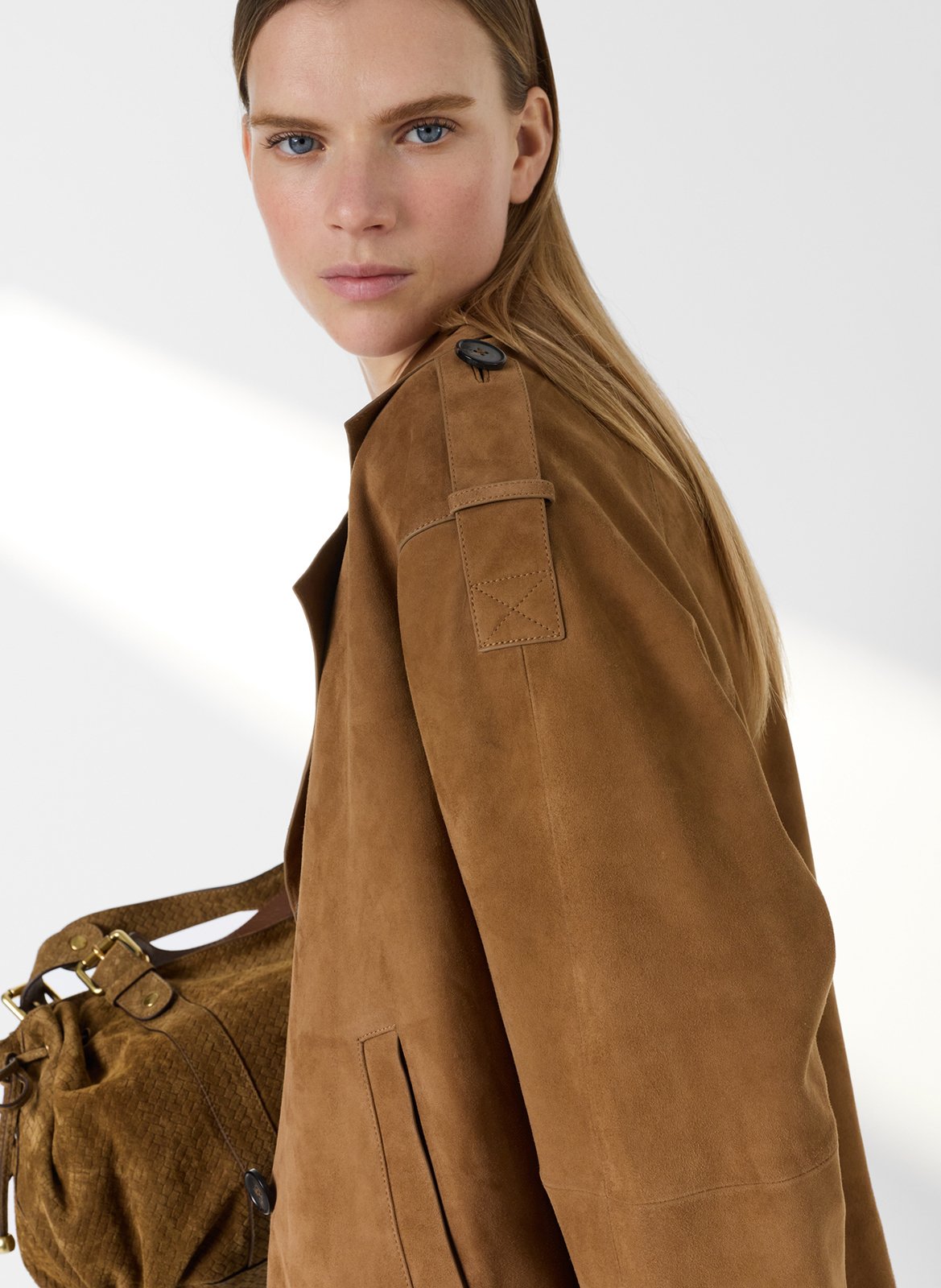 Leather trench coat with tailored collar GERARD DAREL Brown
