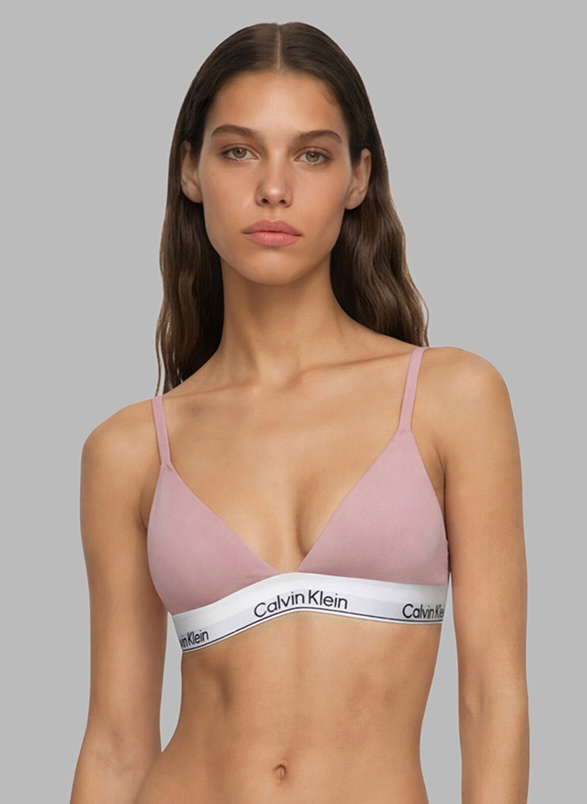 Brassière triangle unie en coton mélangé CALVIN KLEIN UNDERWEAR