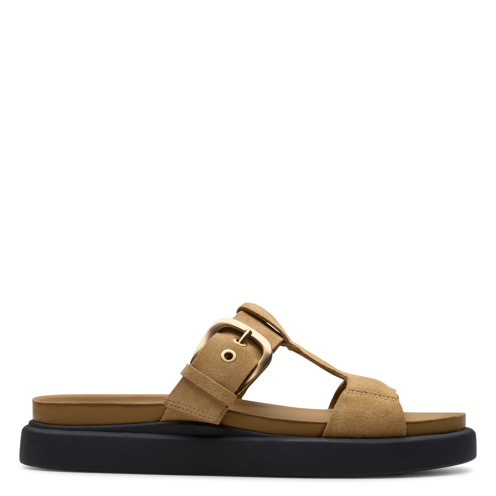 Aouda flat leather sandals CLARKS Brown