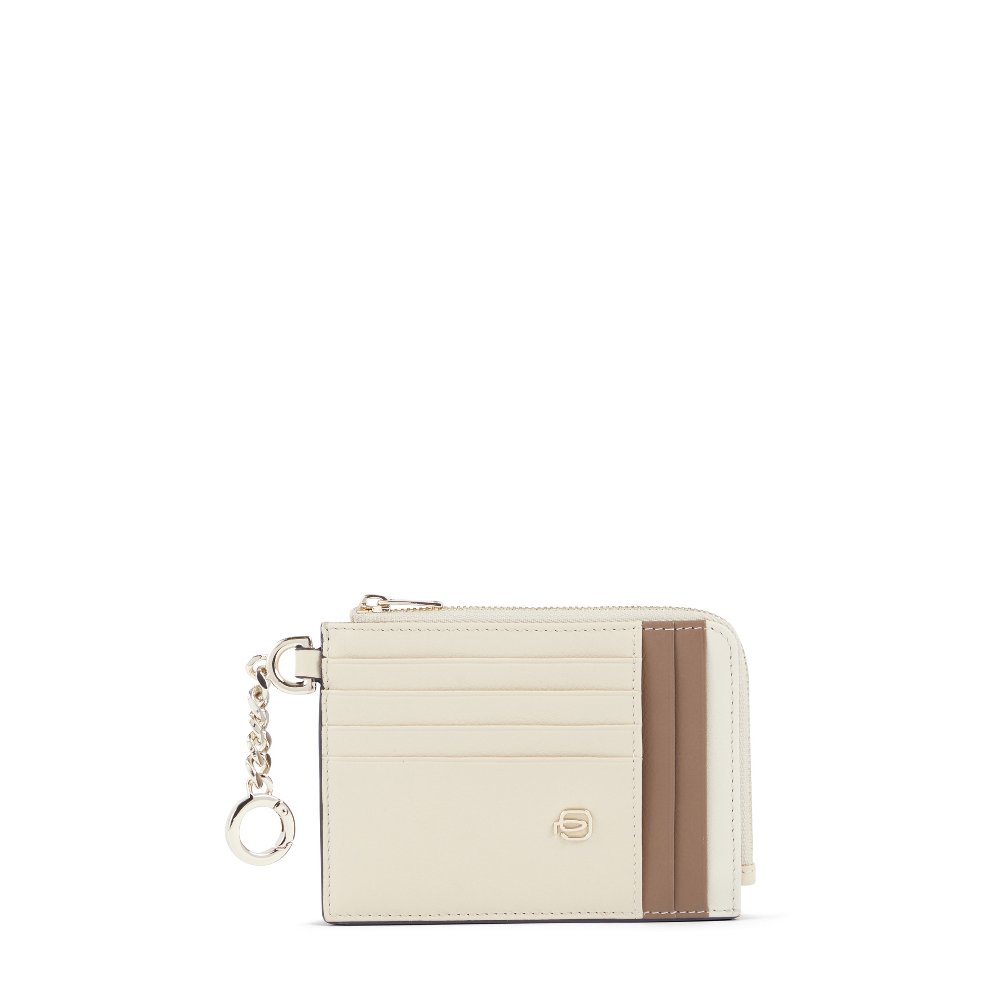 Women's leather credit card holder with keychain, coin purse, and RFID protection PIQUADRO