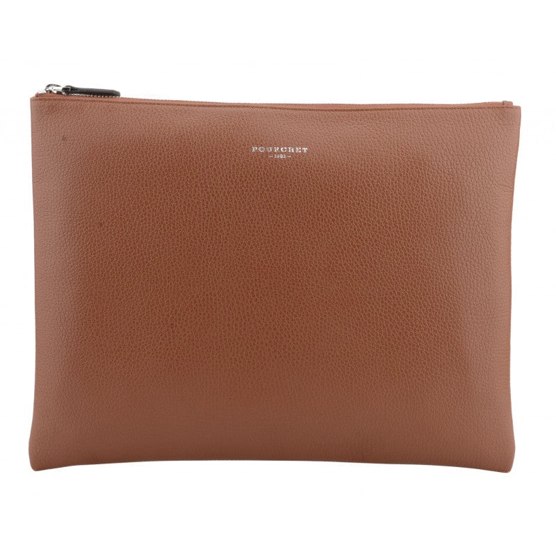 Calfskin leather shoulder bag Brown