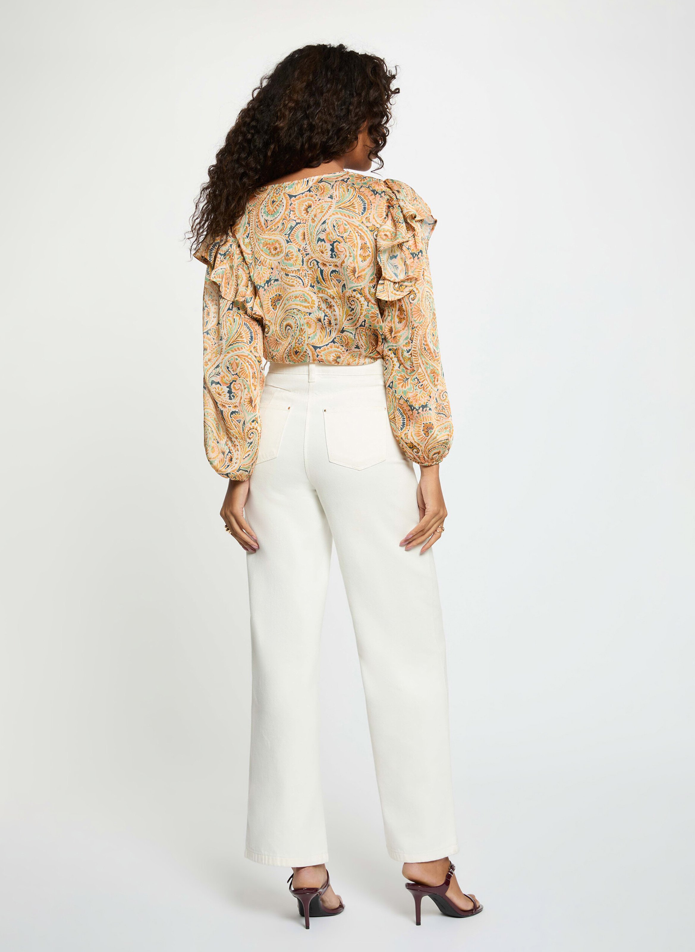 Top imprimé col v MORGAN Multicolore