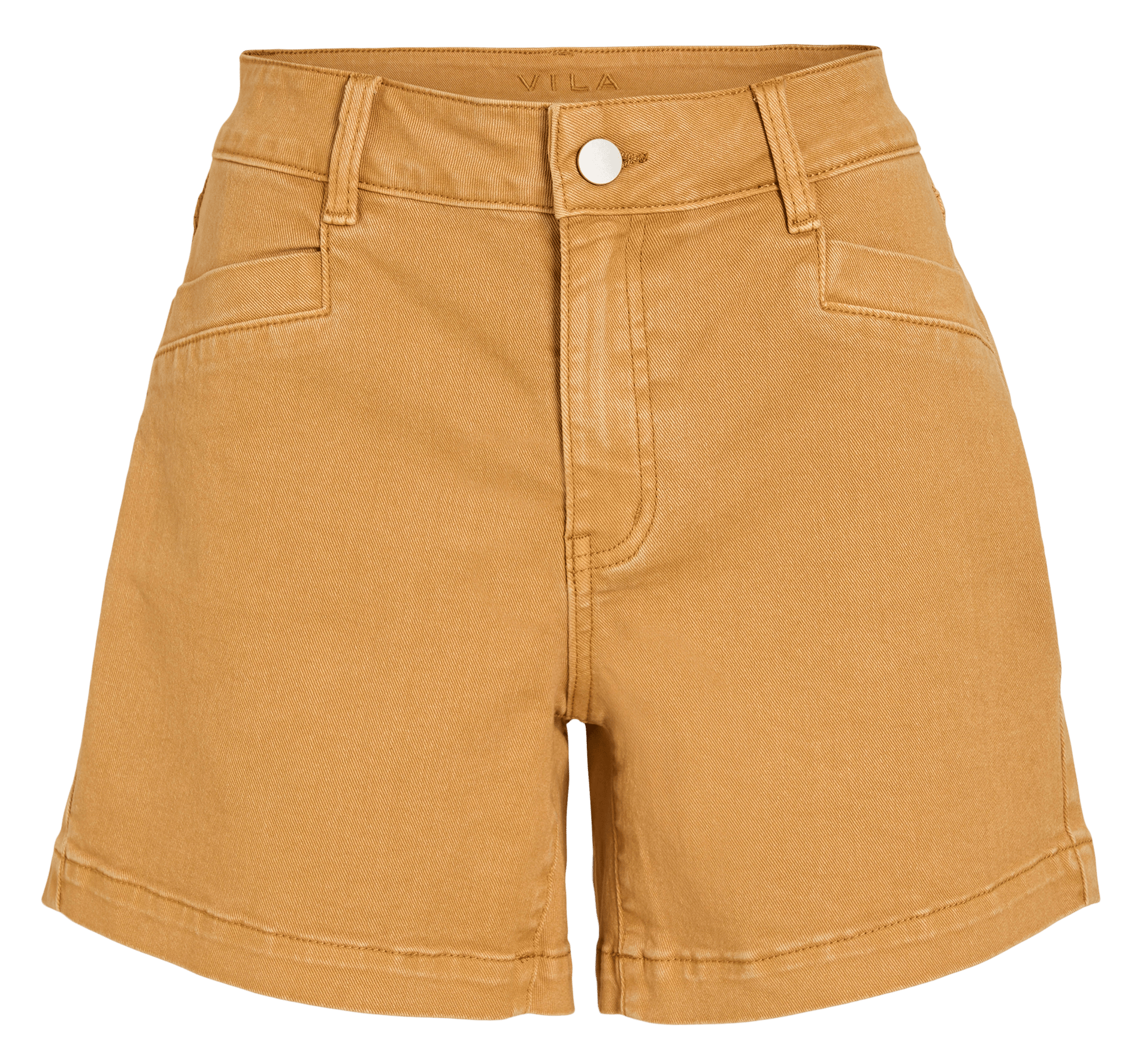 Straight-leg cotton-blend denim shorts VILA Yellow