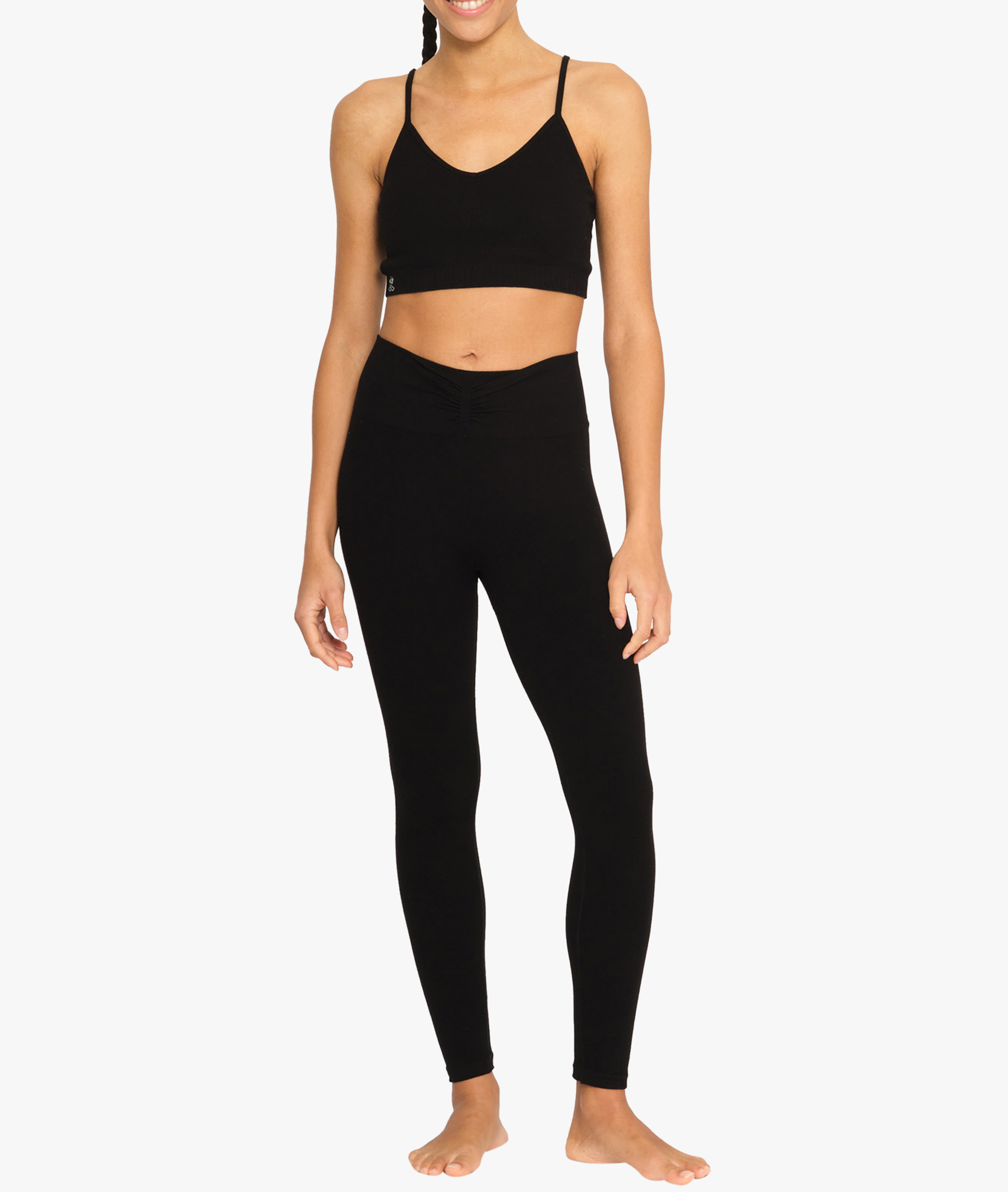Yoga-Leggings aus Bambusfaser-Mix YOGA SEARCHER Schwarz