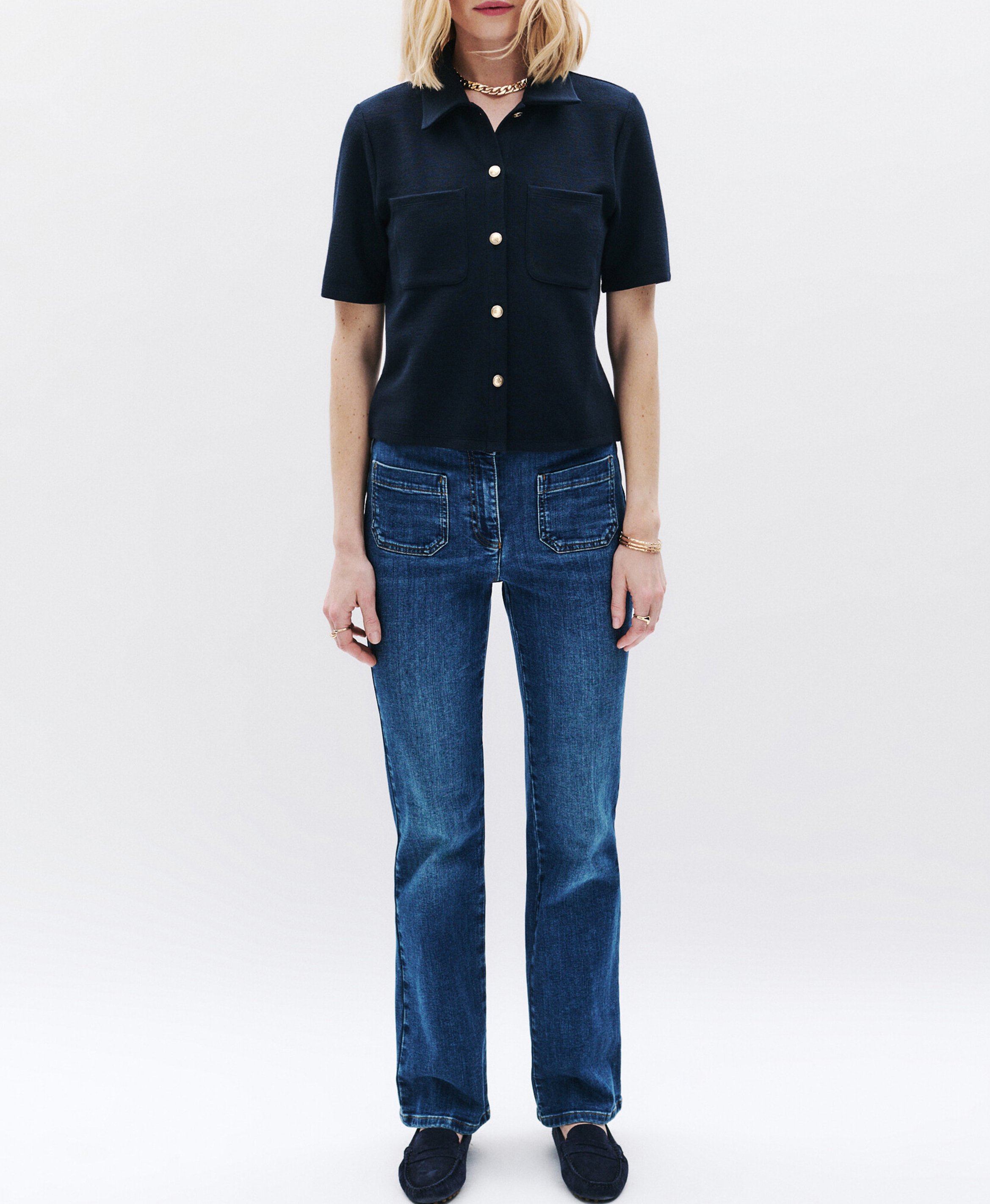 Top mit klassischem Kragen CAROLL Blau