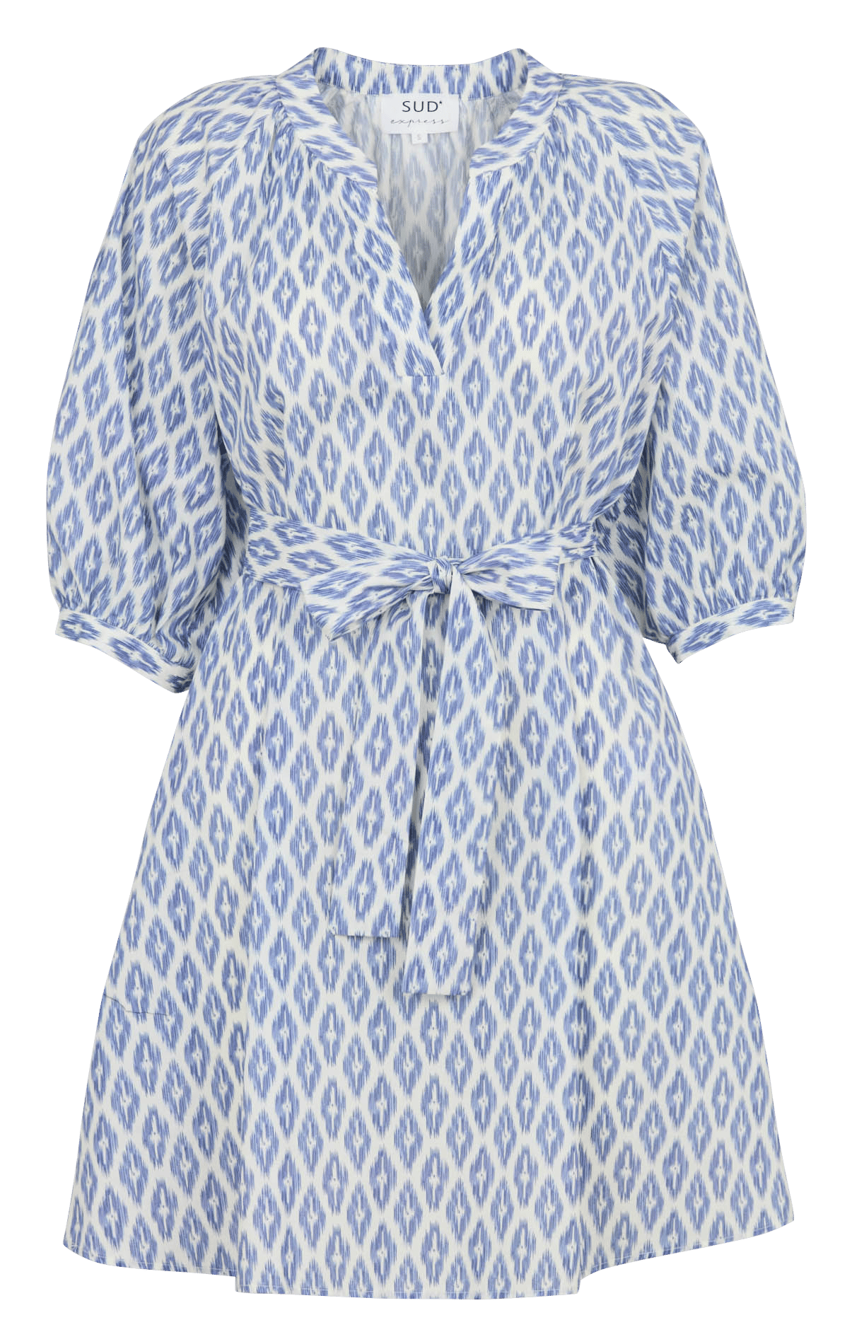 Kurzes bedrucktes Tunika-Shirt SUD EXPRESS Blau