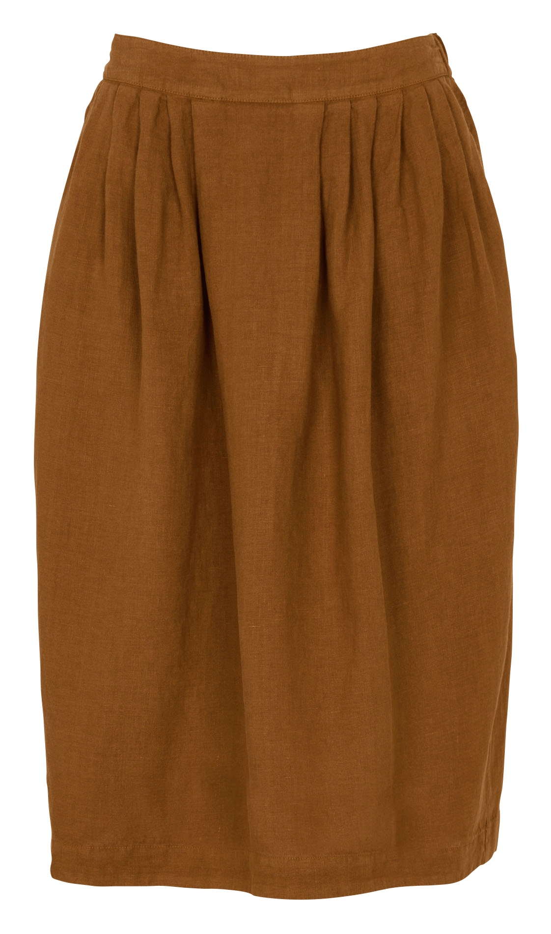 Halflange, linnen rok  BENSIMON Bruin