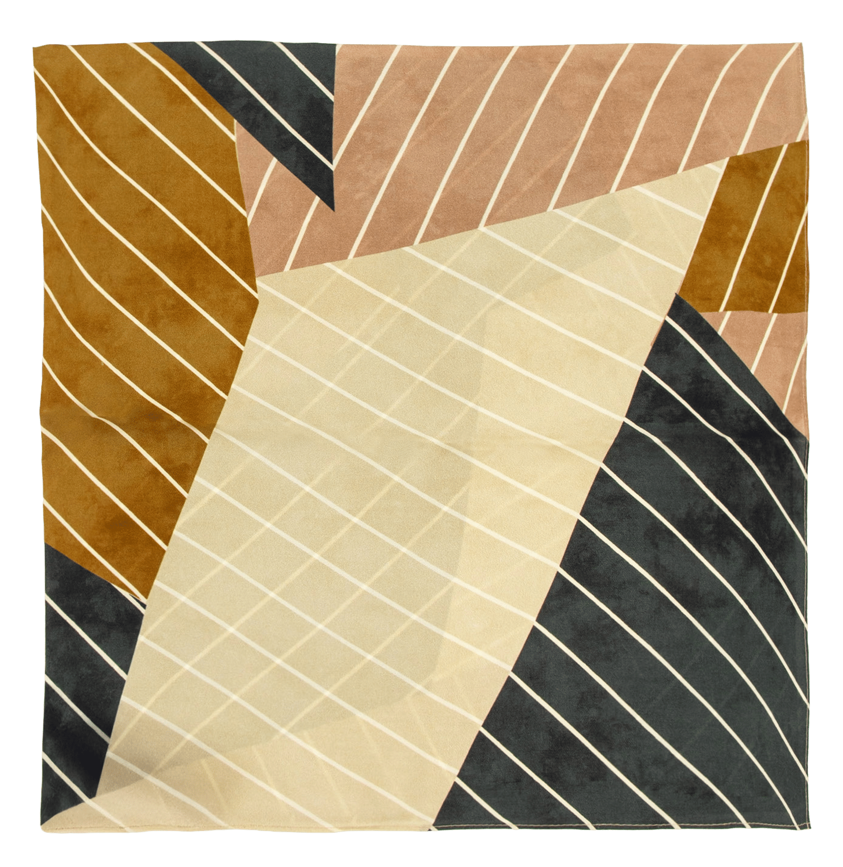 Foulard quadrato con stampa esclusiva in crêpe SESSUN