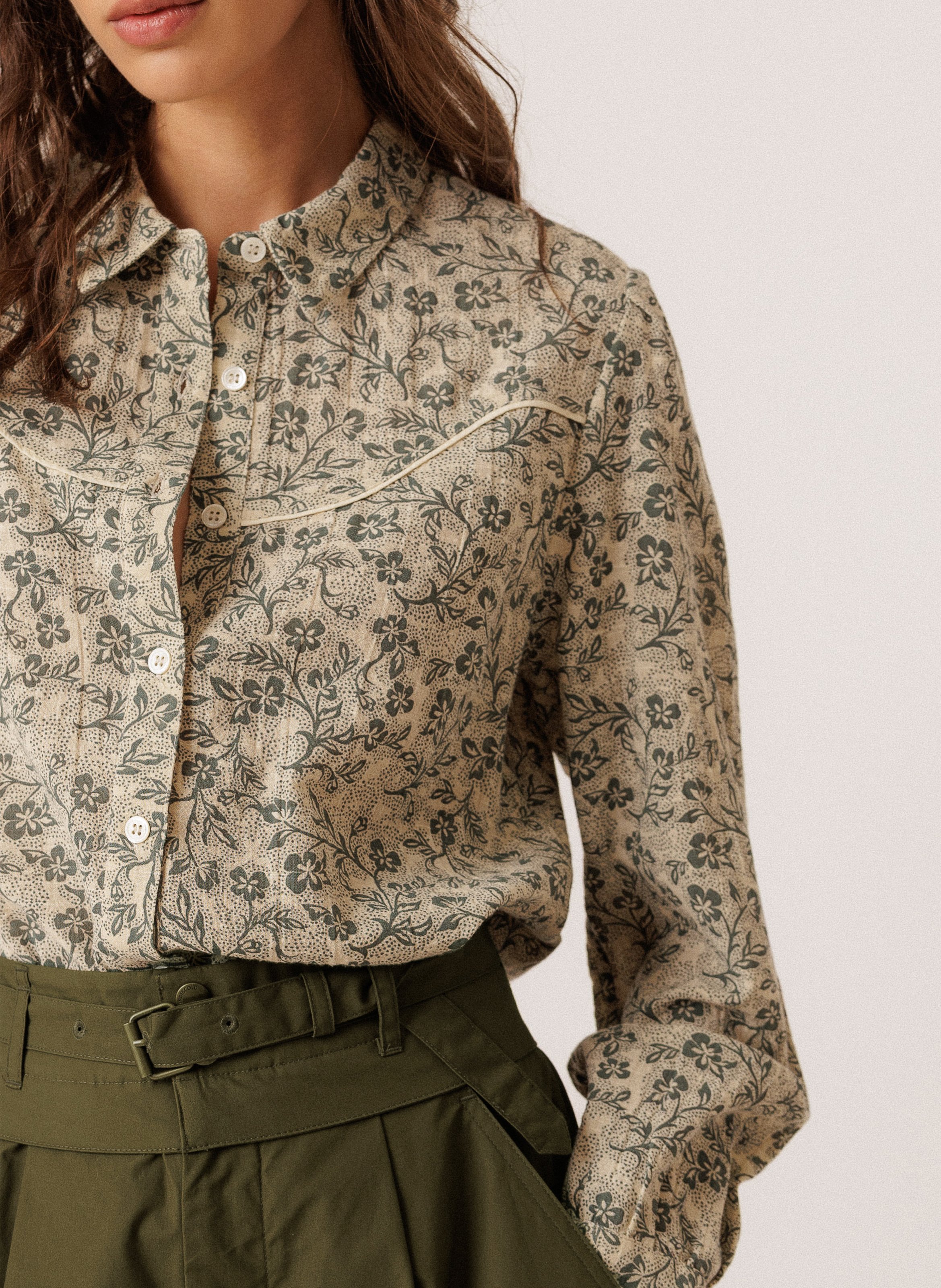 Loose-fit organic cotton shirt INDI & COLD Grey