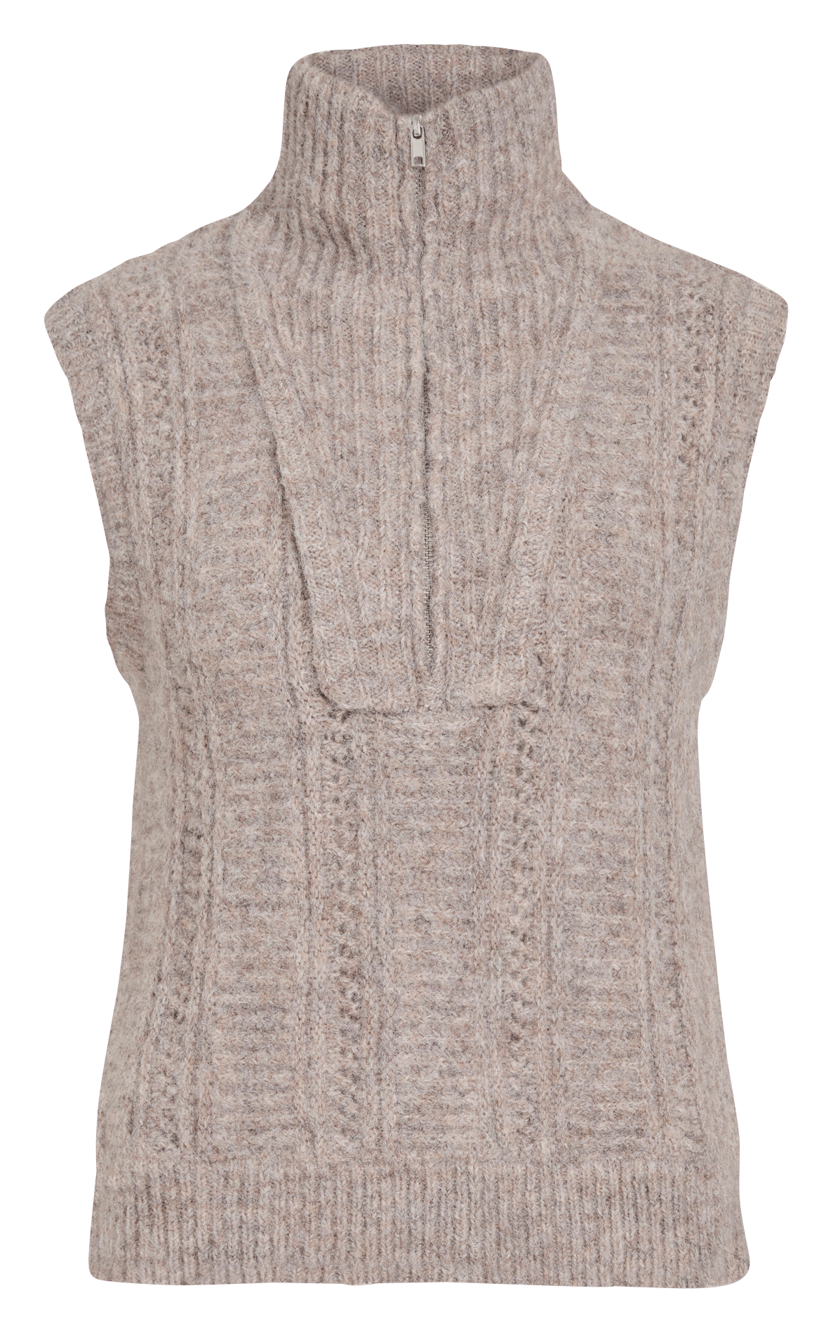 Pull col montant VILA Beige
