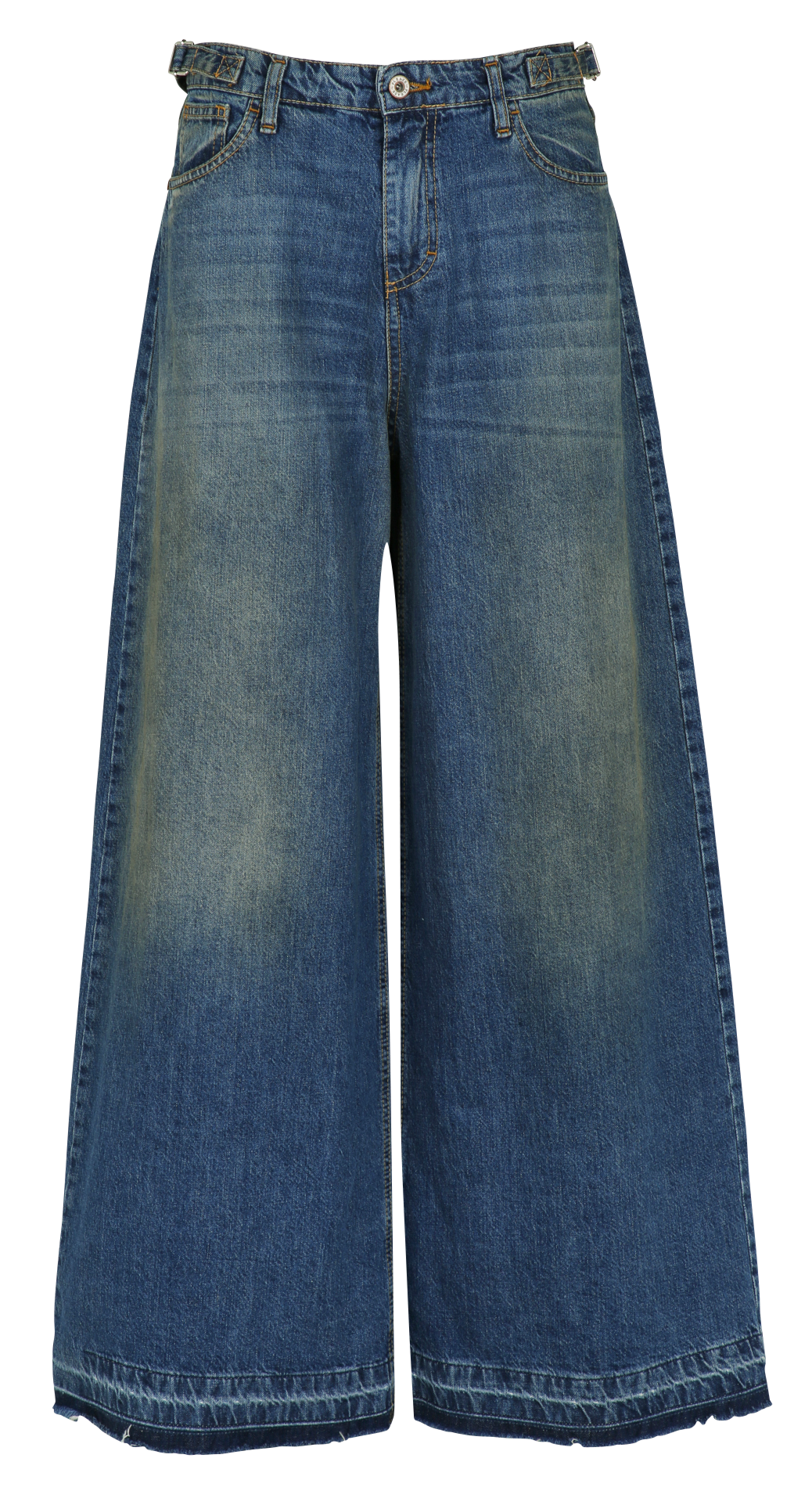 Wide-leg cotton jeans PLEASE Blue