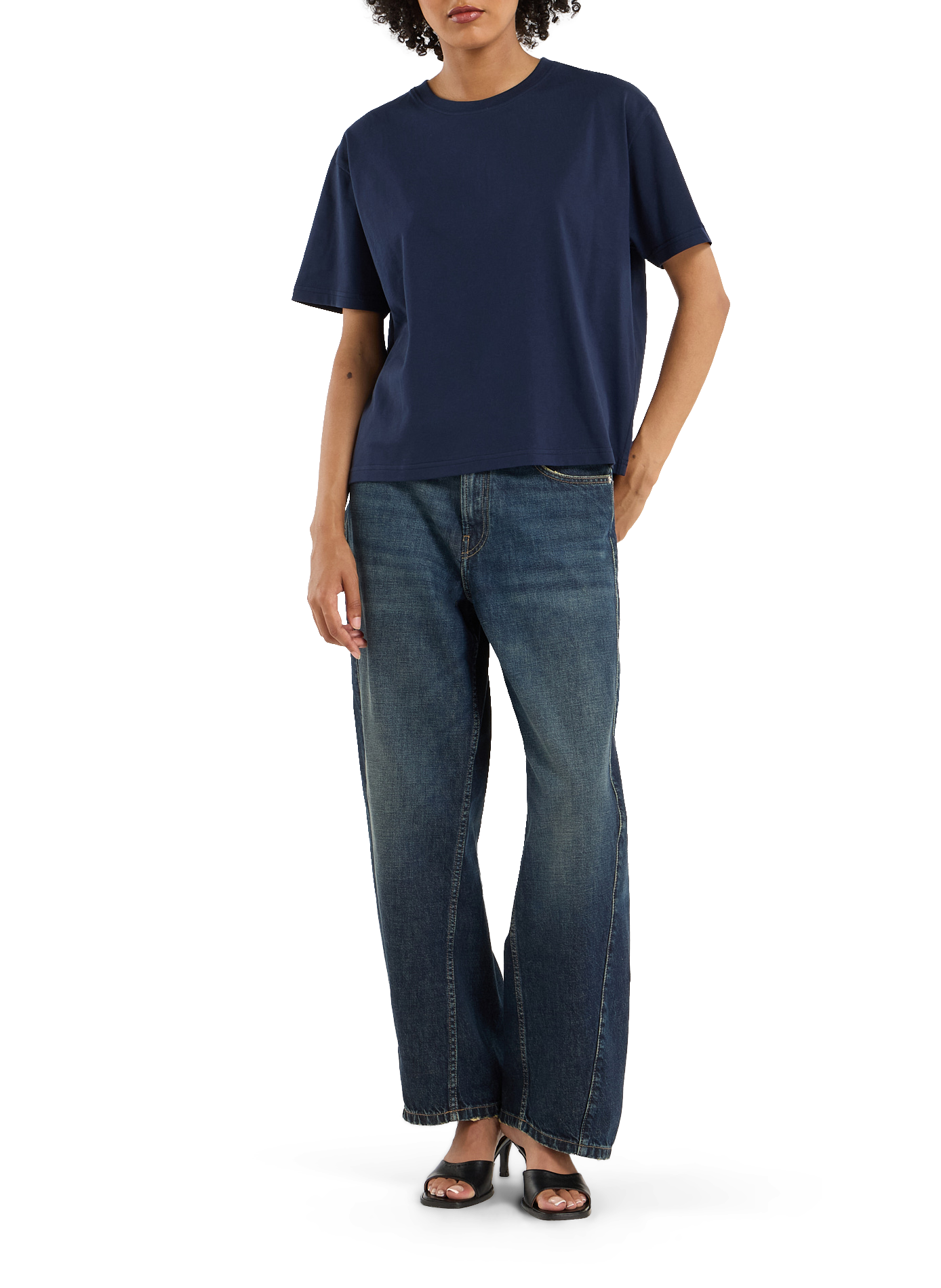Vintage cotton T-shirt. SAISON 1865 Blue