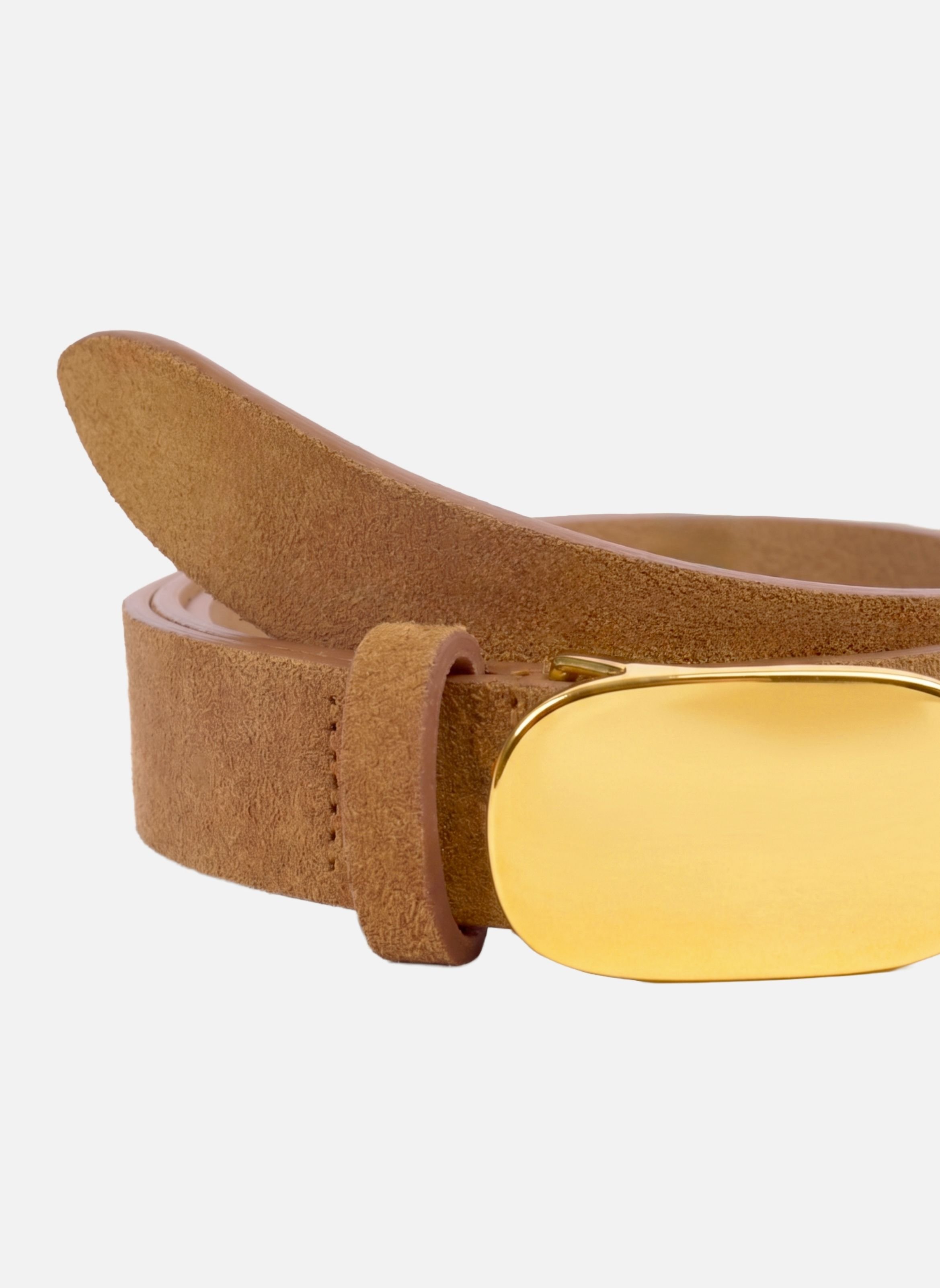 Gaia Suede Leather Belt JULES & JENN Brown