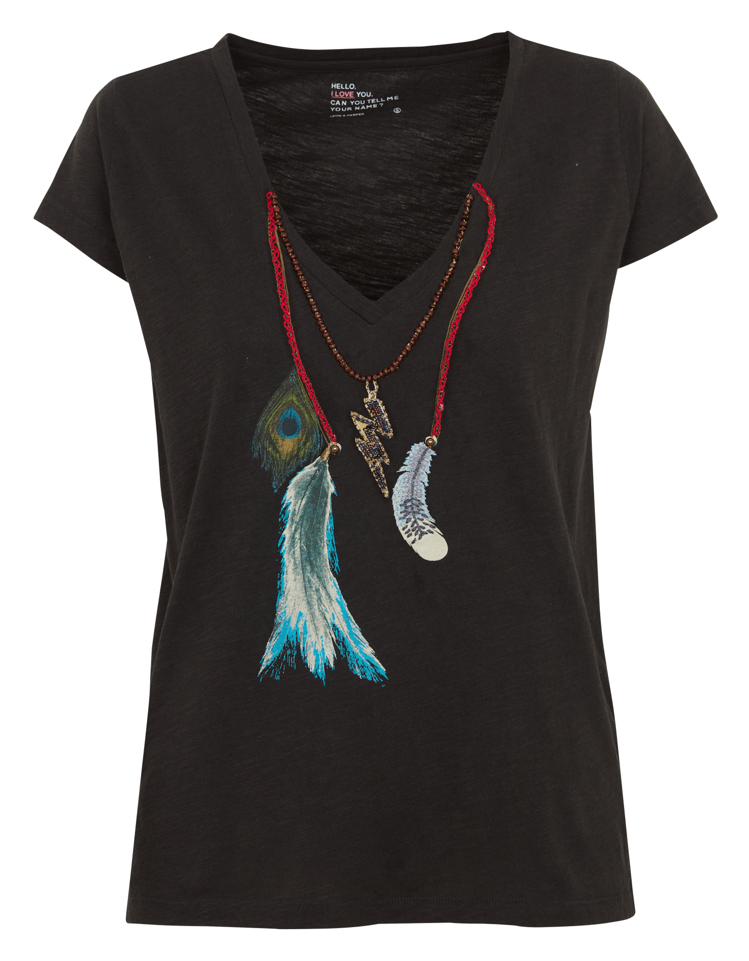 Tee-shirt brodé en coton bio LEON & HARPER