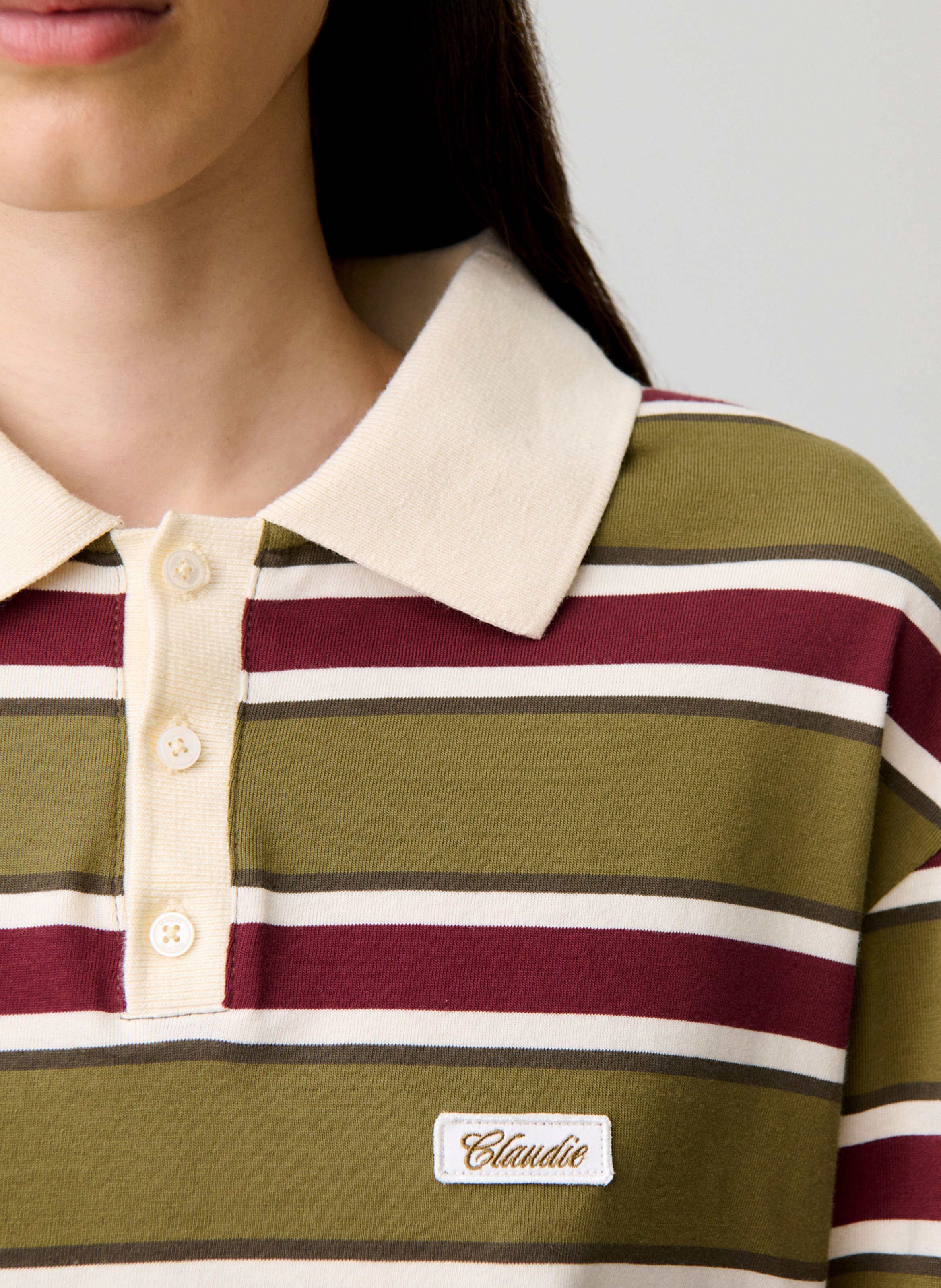 Rechte polo met lange mouwen streepjes CLAUDIE PIERLOT Veelkleurig