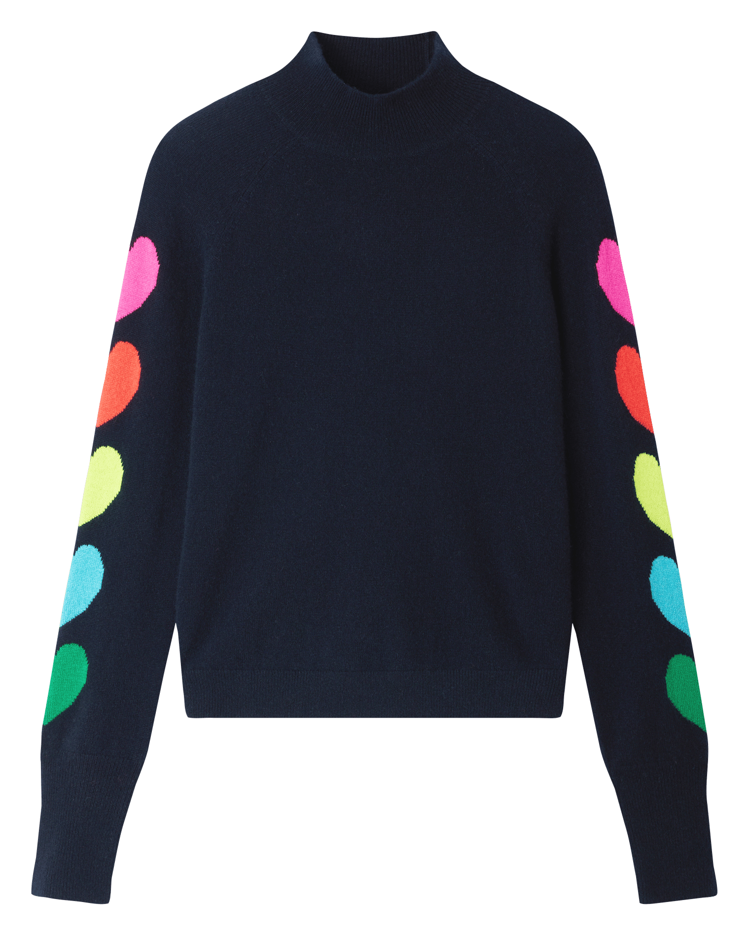 Pull à motifs cœurs en cachemire FROM FUTURE Bleu